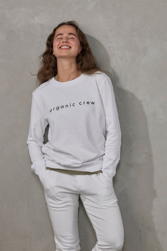 Boyfriend Sweater White OC Sweater Organic Crew 