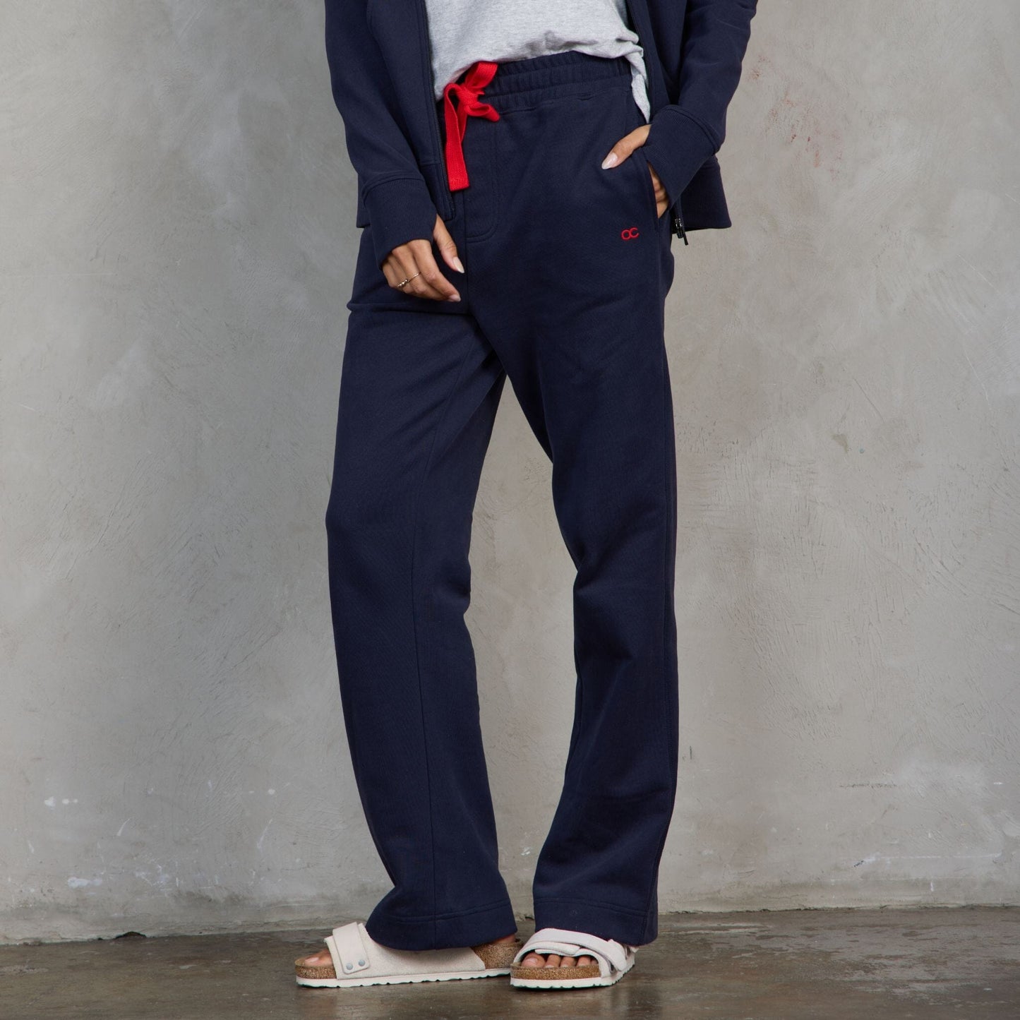 Chloe Organic Cotton Lux Touch Straight Leg Pant Navy pants Organic Crew 