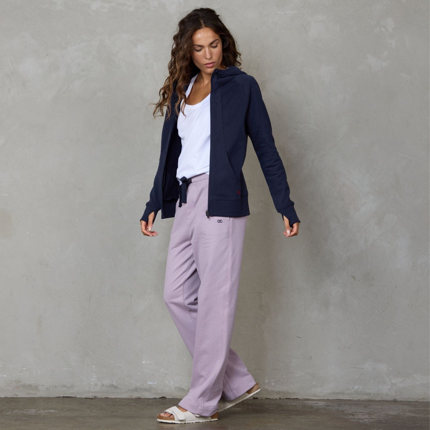 Chloe Organic Cotton Lux Touch Straight Leg Pant Dusty Rose pants Organic Crew 