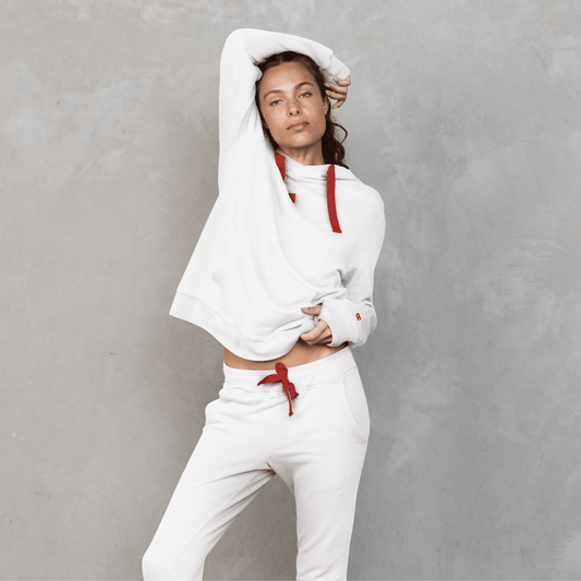 Crew Pant White with Contrast Red Drawstring pants Organic Crew 