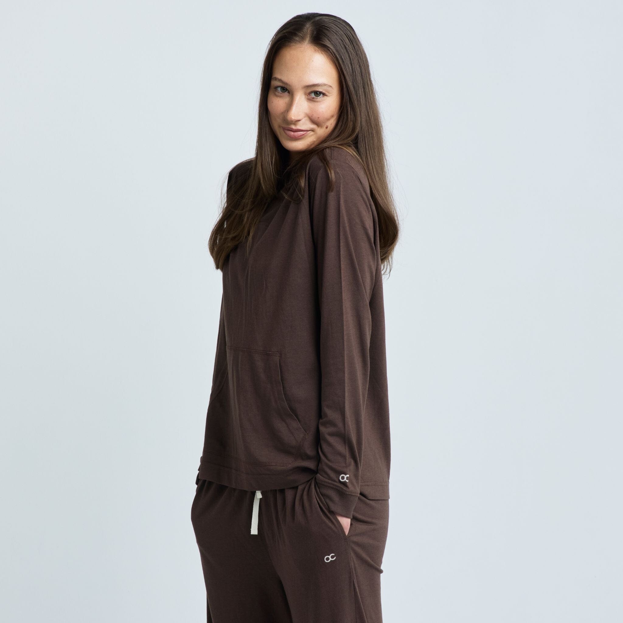 Alexi Bamboo & Organic Cotton Travel Suit Chocolate (2-Piece Ensemble) Lounge Suit Organic Crew 