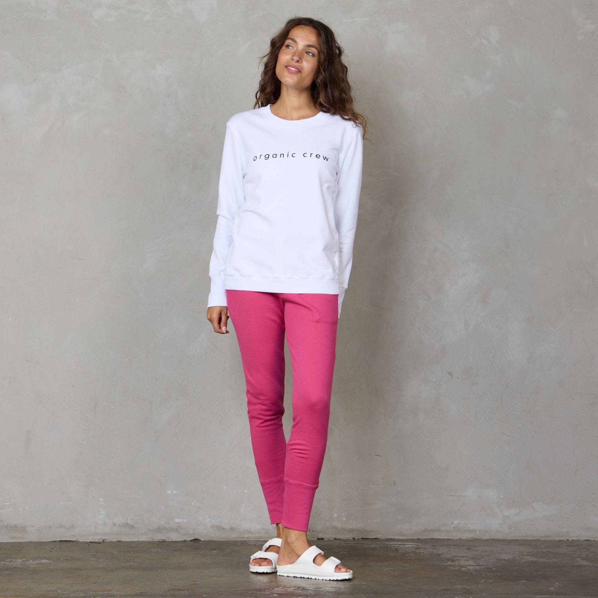 Boyfriend Organic Cotton Sweater Logo White Sweater Organic Crew 