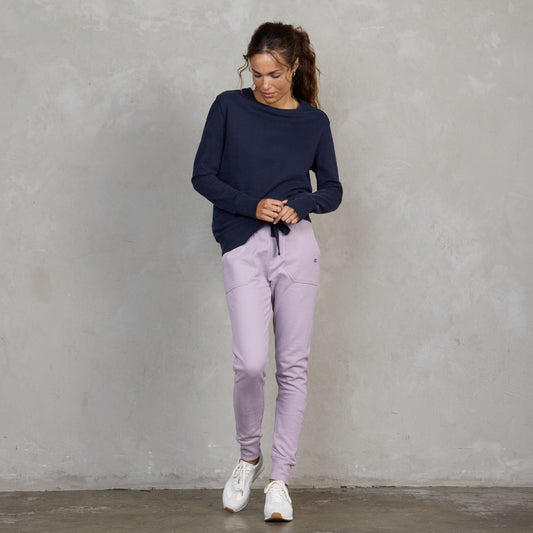 Chloe Organic Cotton Lux Touch Jogger Dusty Rose pants Organic Crew