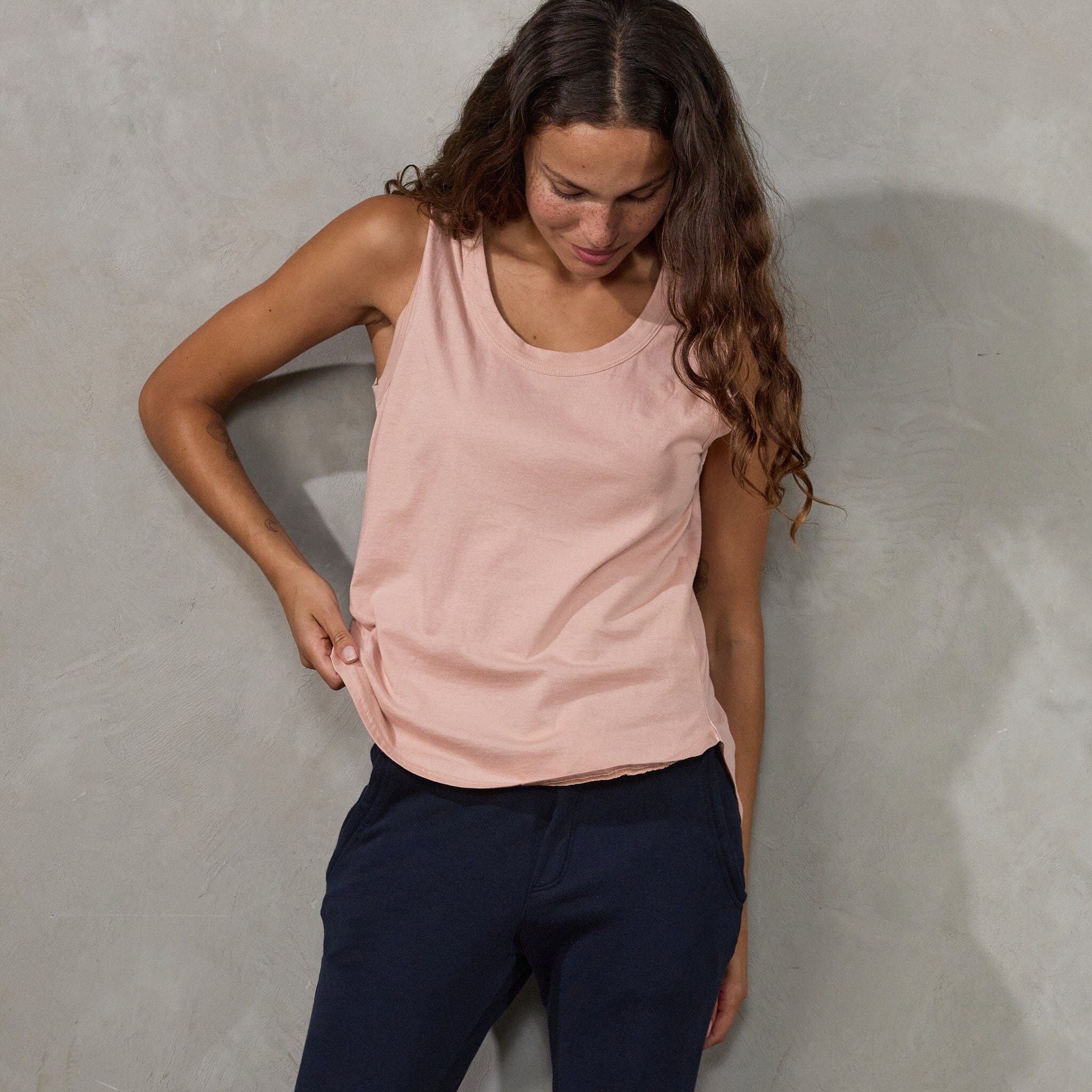 Perfecto Tank Dusty Pink Tank Organic Crew 