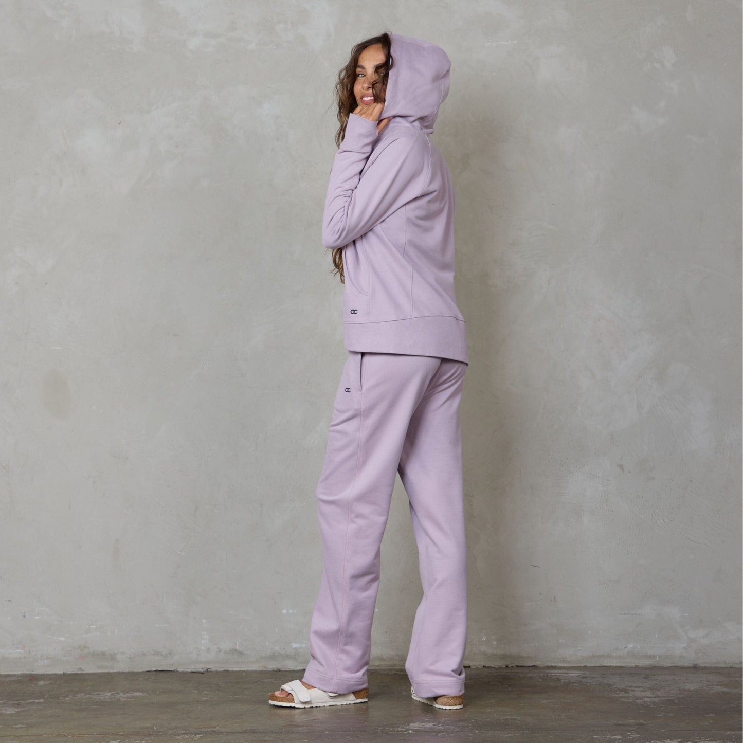 Chloe Organic Cotton Lux Touch Straight Leg Pant Dusty Rose pants Organic Crew 