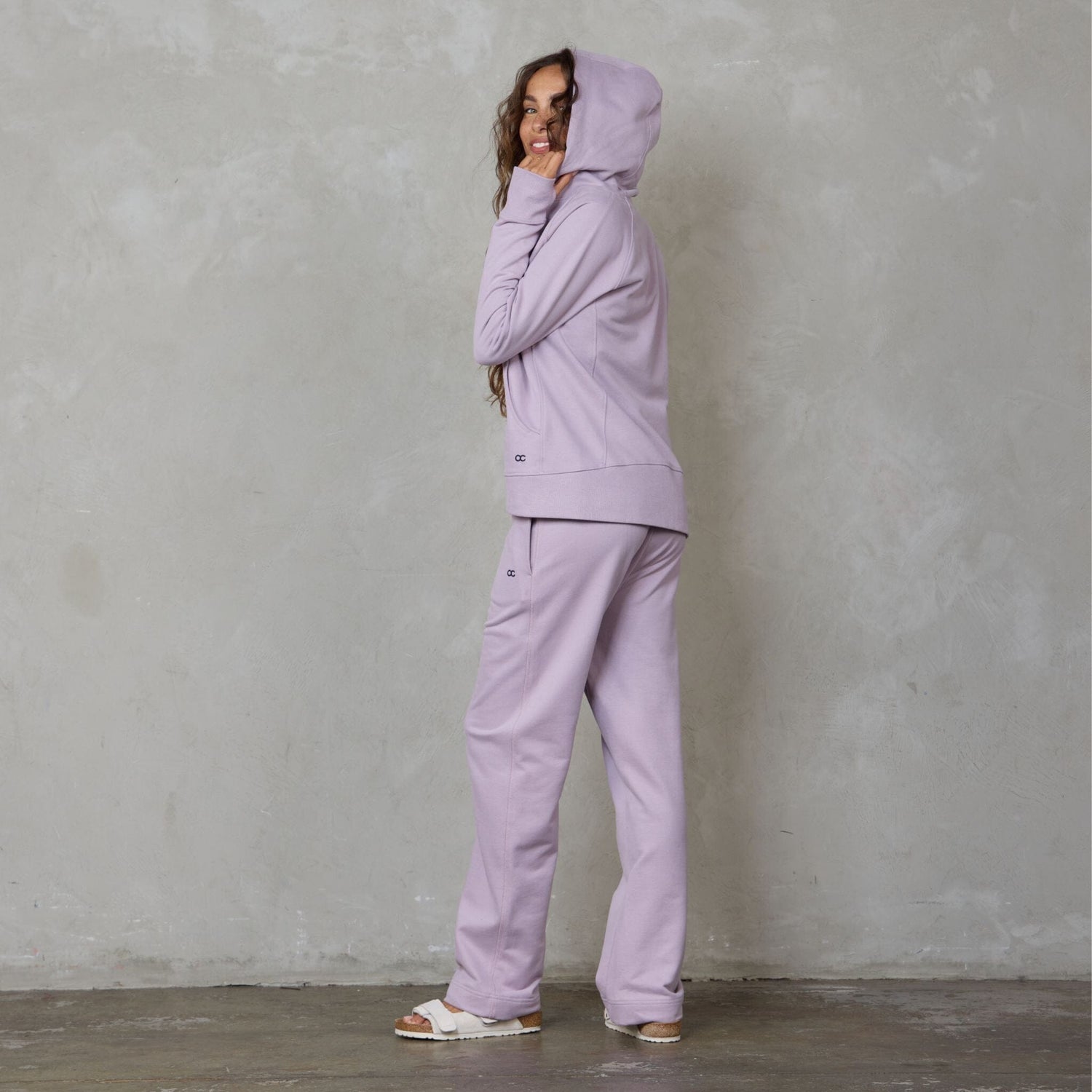 Chloe Organic Cotton Lux Touch Straight Leg Pant Dusty Rose pants Organic Crew 