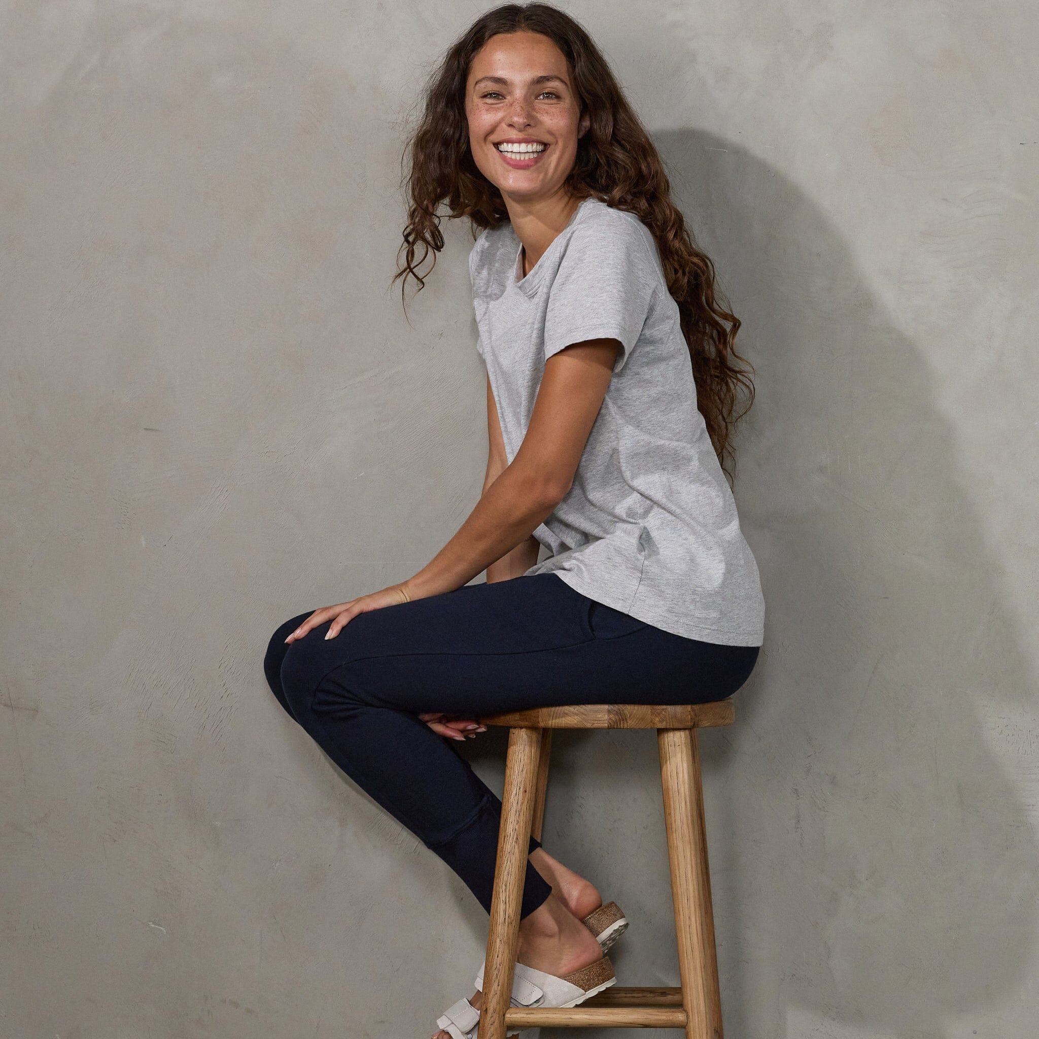 Boyfriend Tee Grey Tee Shirt Organic Crew 
