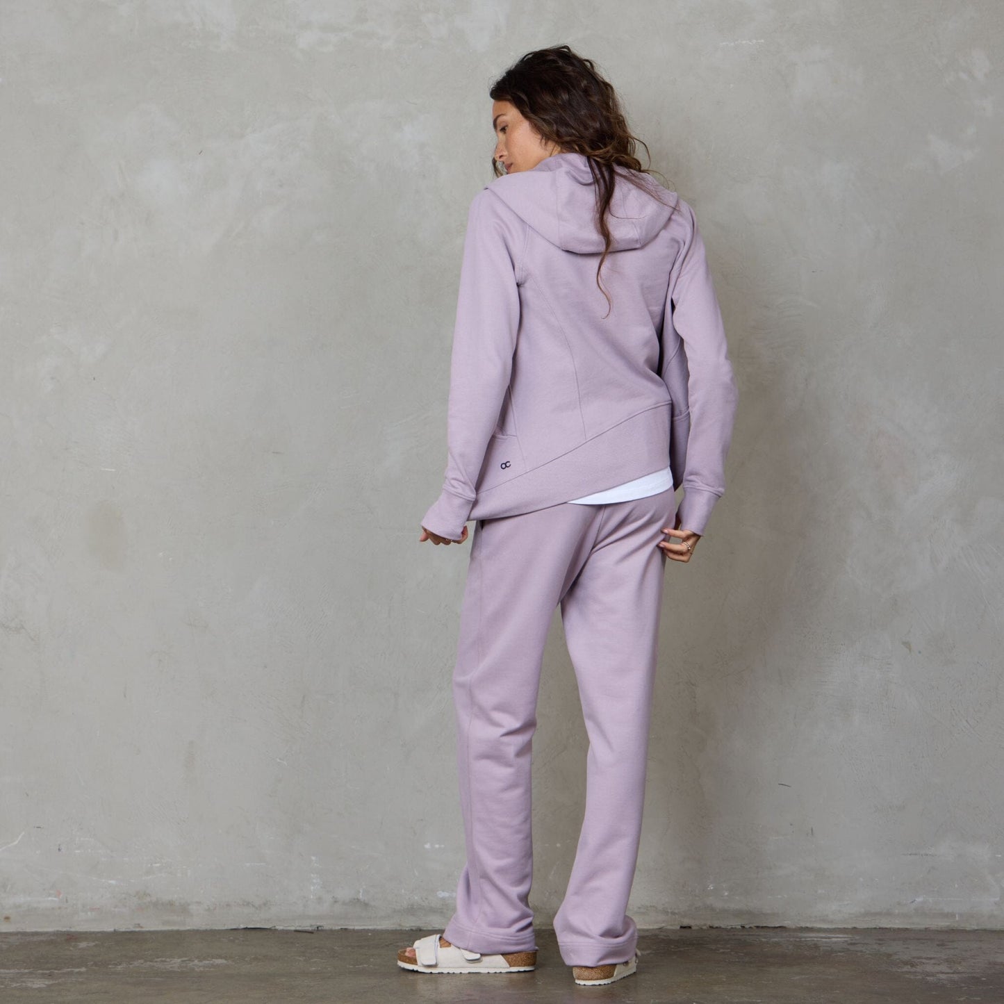 Chloe Organic Cotton Lux Touch Straight Leg Pant Dusty Rose pants Organic Crew 