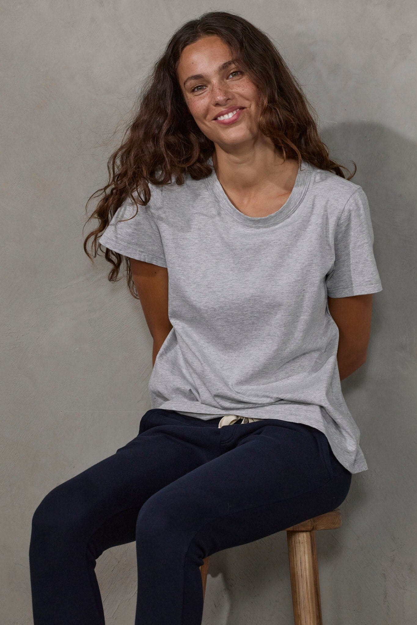 Super Relaxed Tee Grey Tee Shirt Organic Crew 