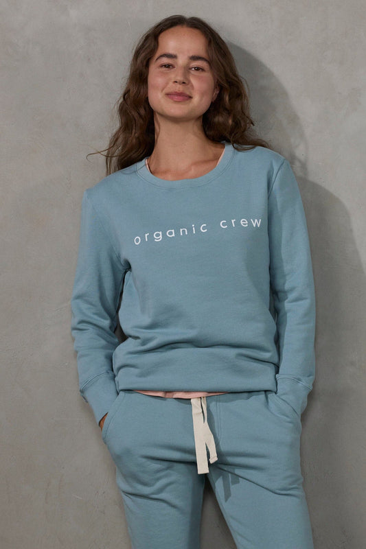 Boyfriend Sweater Steel Blue OC Sweater Organic Crew 