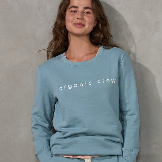 Boyfriend Sweater Steel Blue OC Sweater Organic Crew