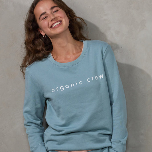 Boyfriend Sweater Steel Blue OC Sweater Organic Crew