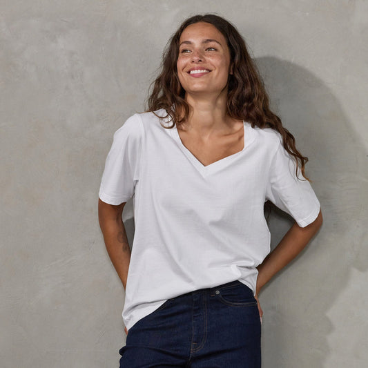 Vie Tee White Tee Shirt Organic Crew
