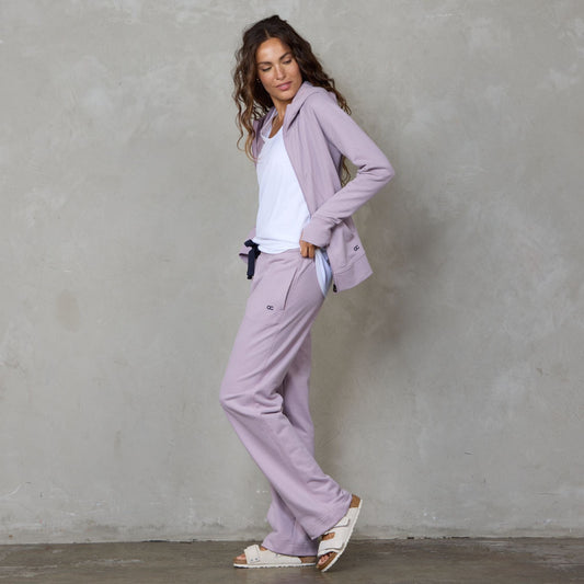 Chloe Organic Cotton Lux Touch Straight Leg Pant Dusty Rose pants Organic Crew 