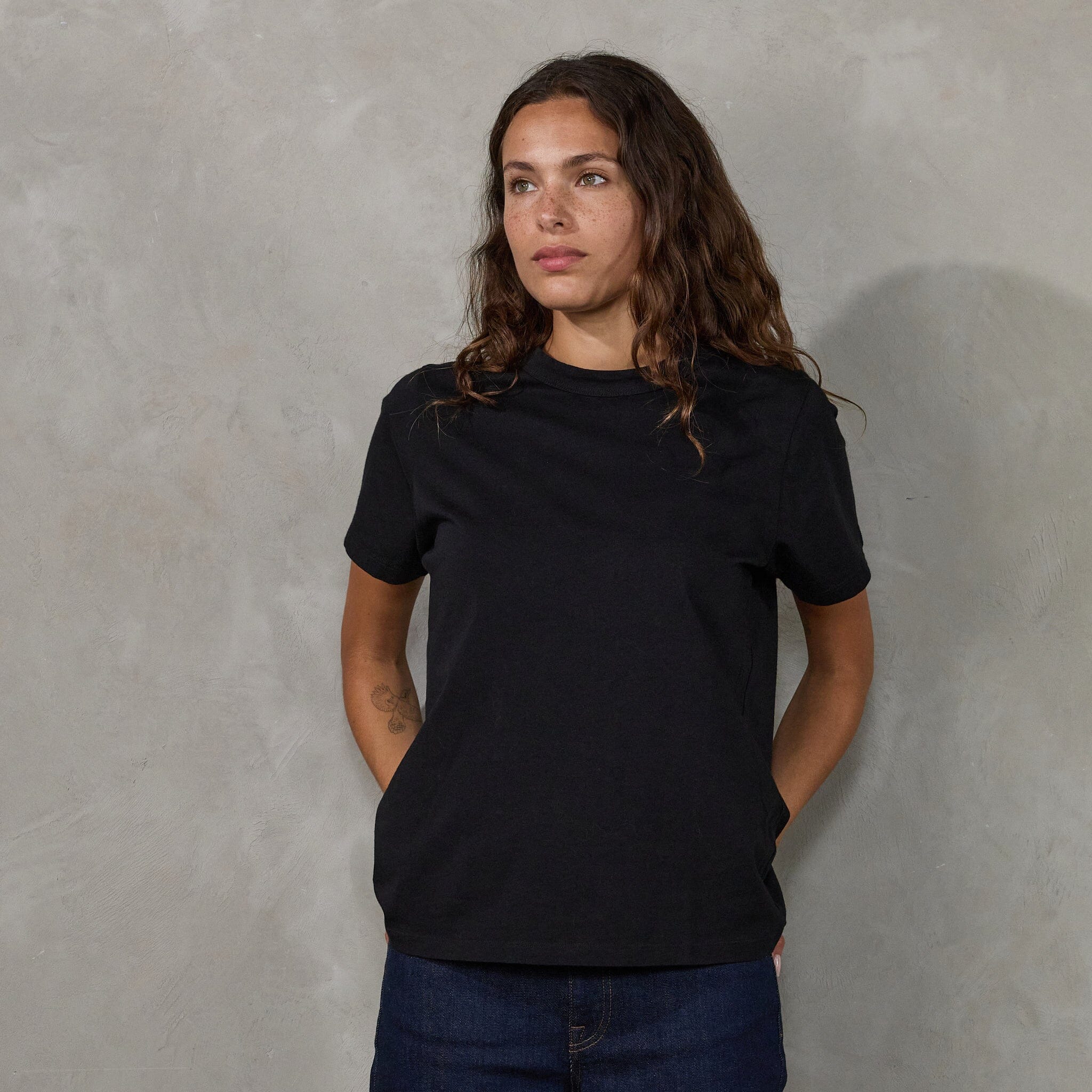 Boyfriend Tee Black Tee Shirt Organic Crew 