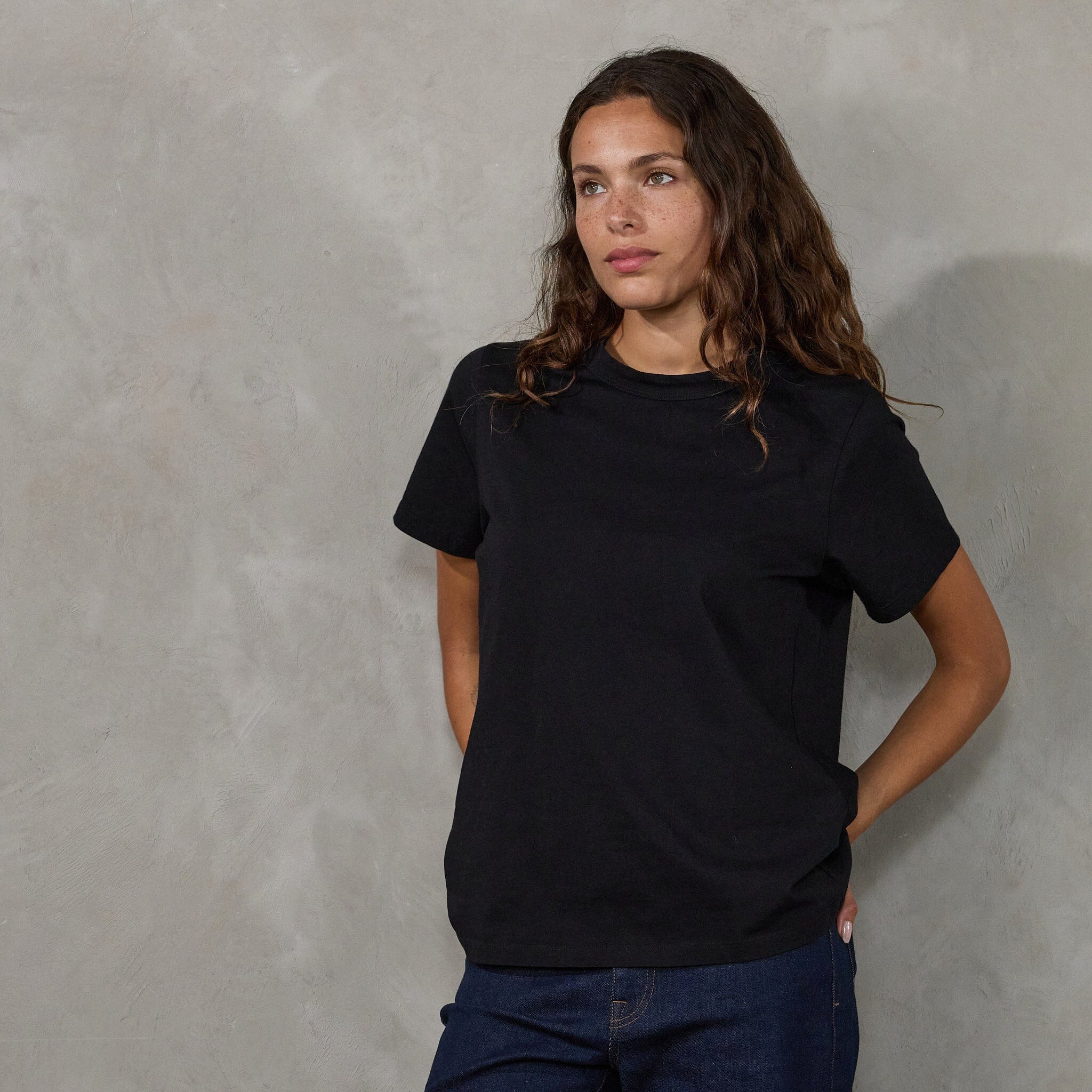 Boyfriend Tee Black Tee Shirt Organic Crew 