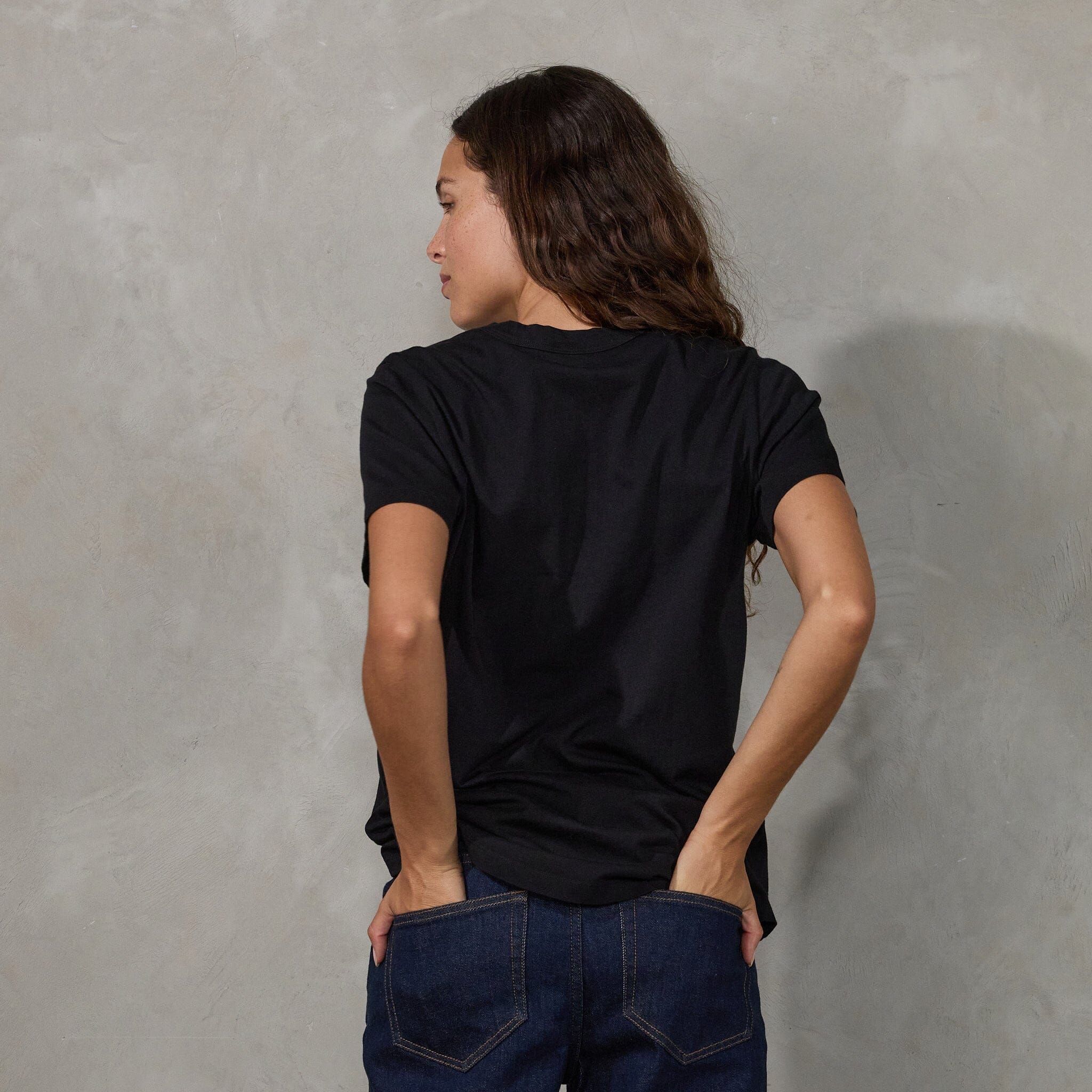 Boyfriend Tee Black Tee Shirt Organic Crew 