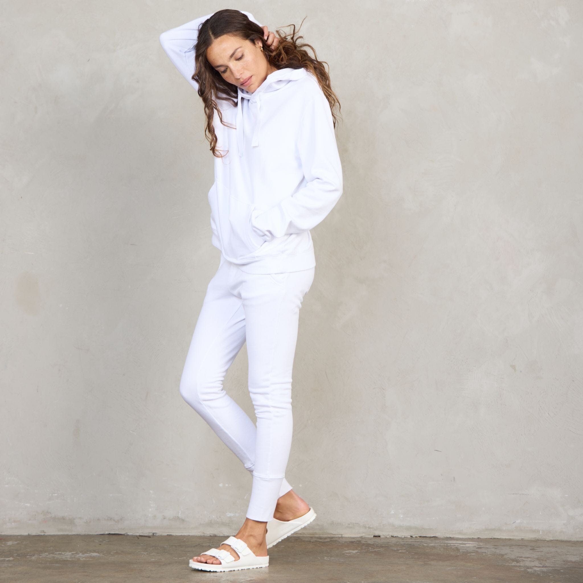 Slouchy Organic Cotton Hoodie White Sweater Organic Crew 