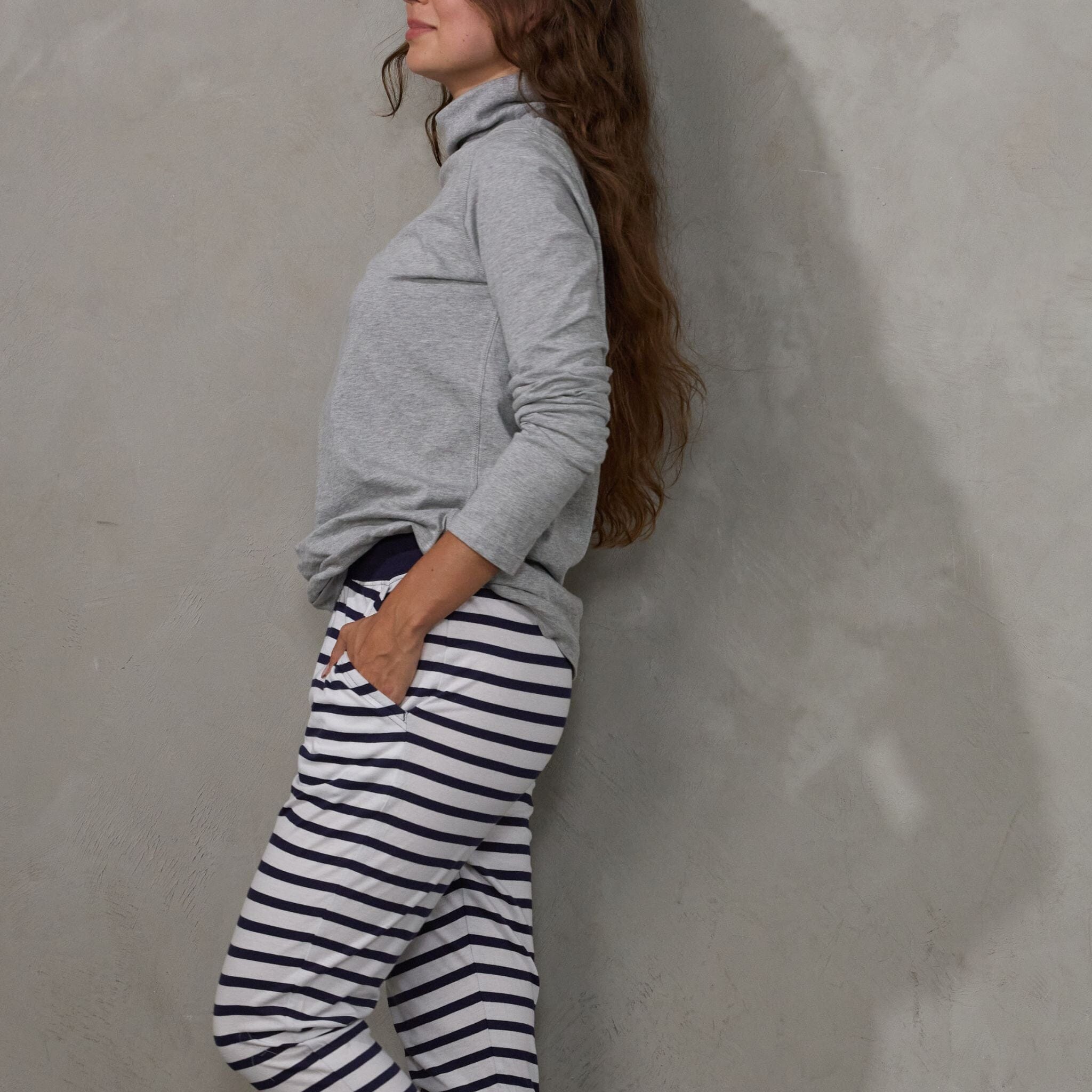 Luna Skivvy Grey Marle skivvy Organic Crew 