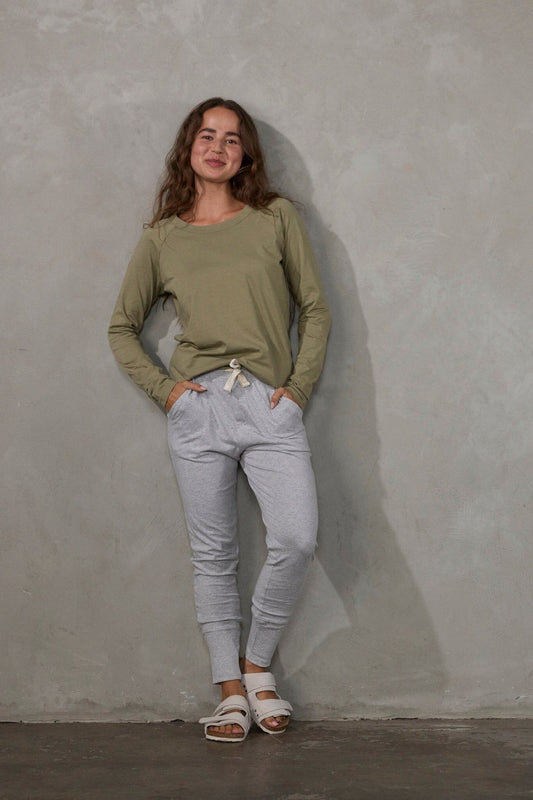 Layer Me Long Sleeve Tee Khaki l/s tee Organic Crew 