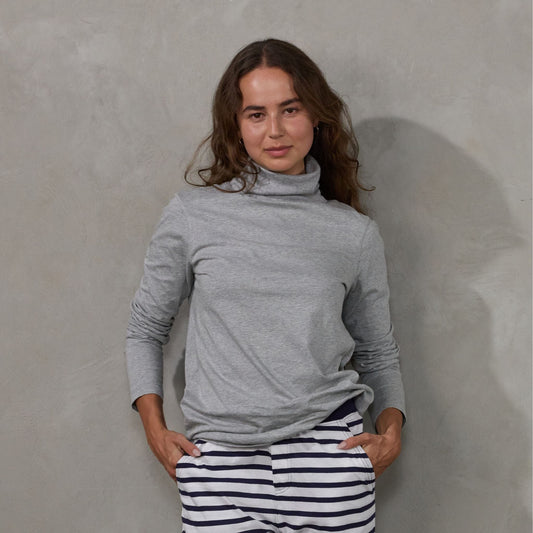 Luna Skivvy Grey Marle skivvy Organic Crew 