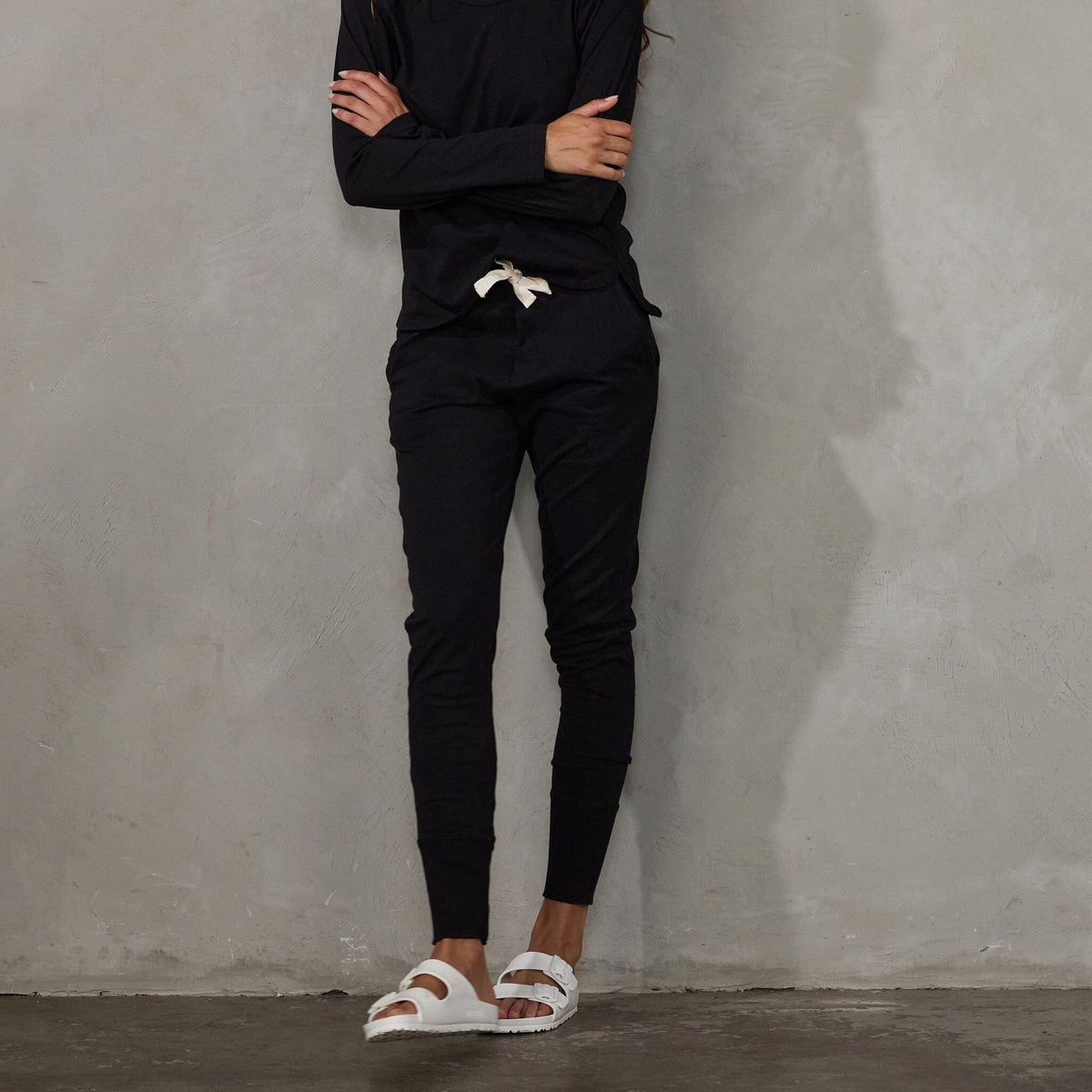 Lounge Pant Black (natural drawstring) pants Organic Crew 