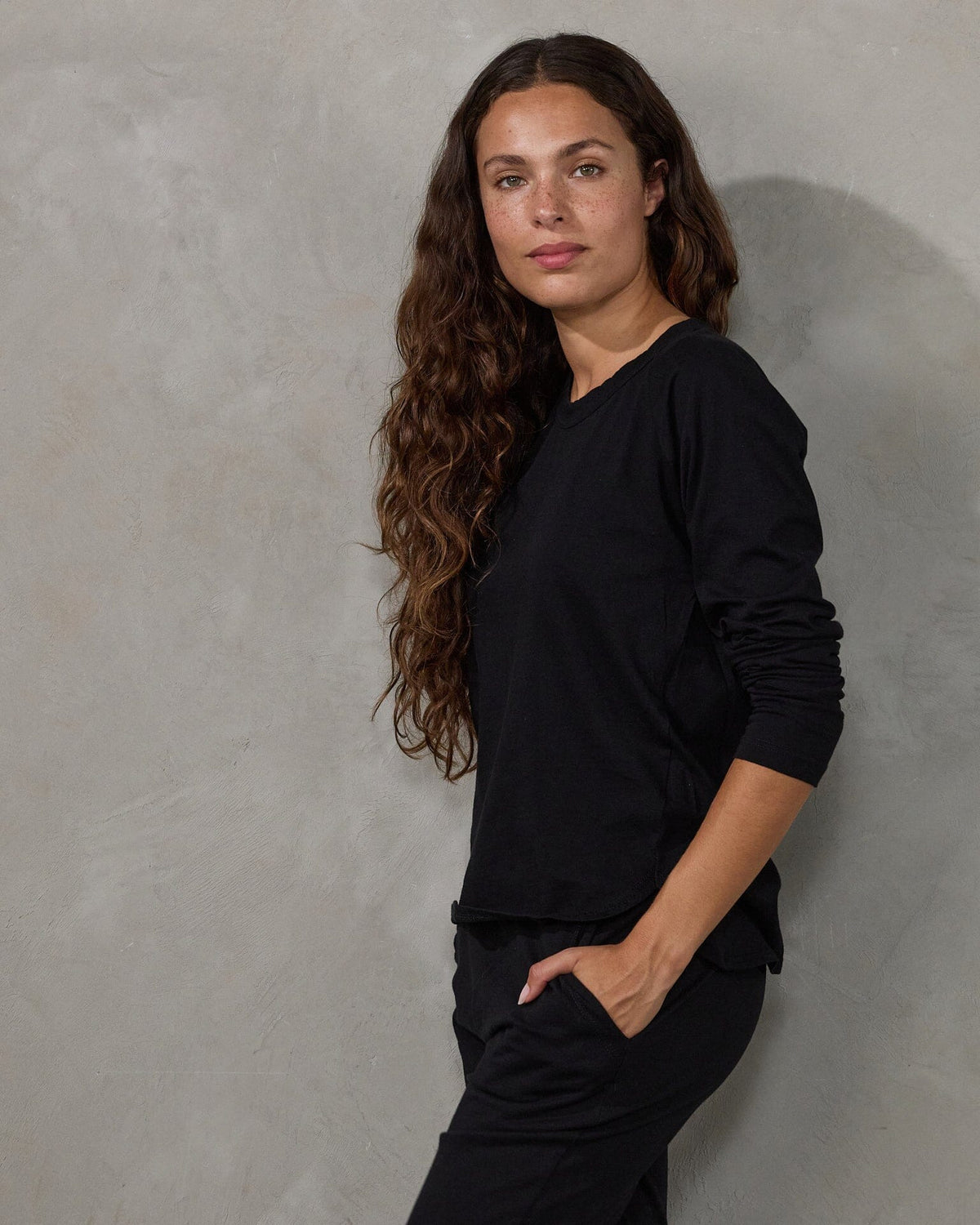 Lounge Pant Black (black drawstring) pants Organic Crew 