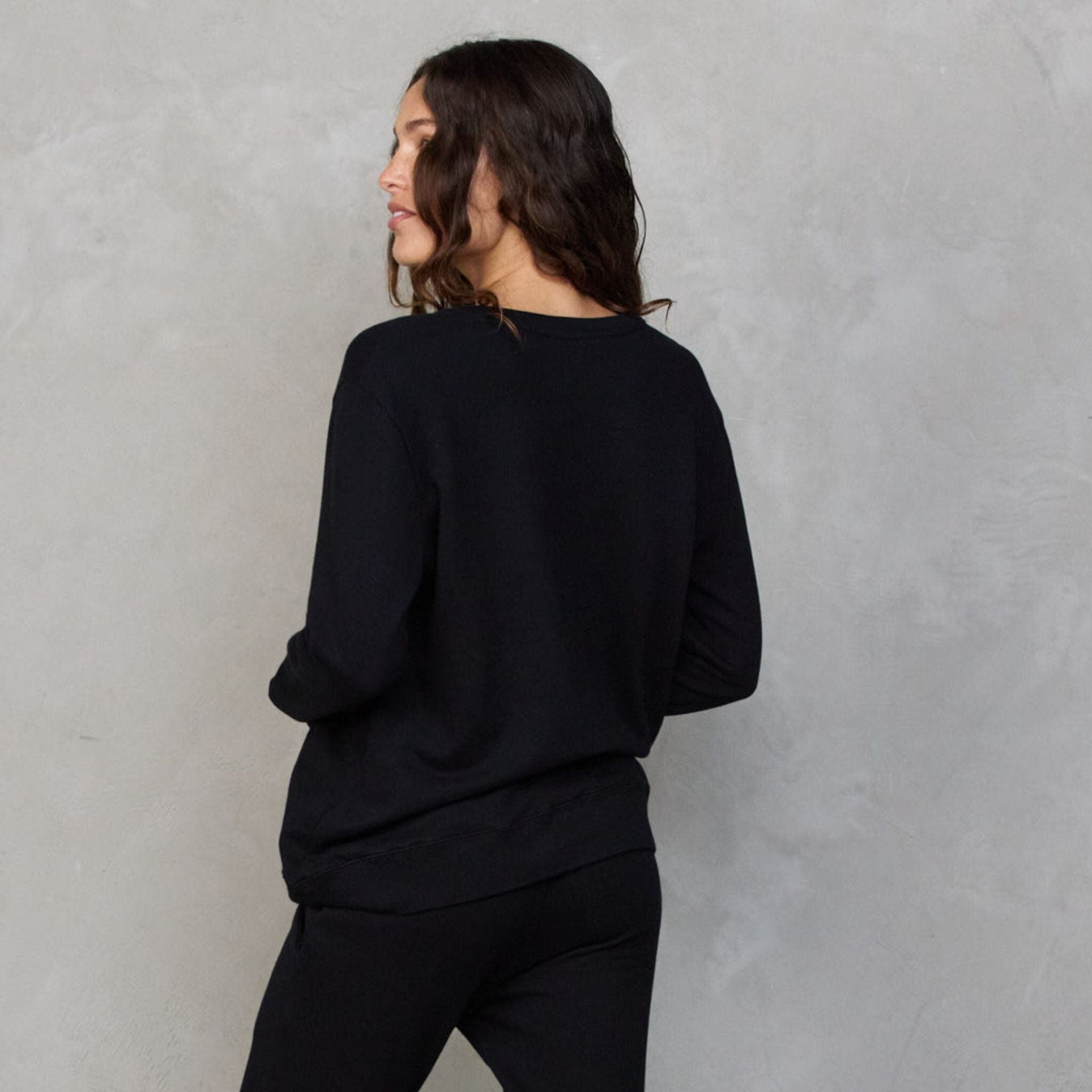 Boyfriend Sweater Black Sweater Organic Crew 