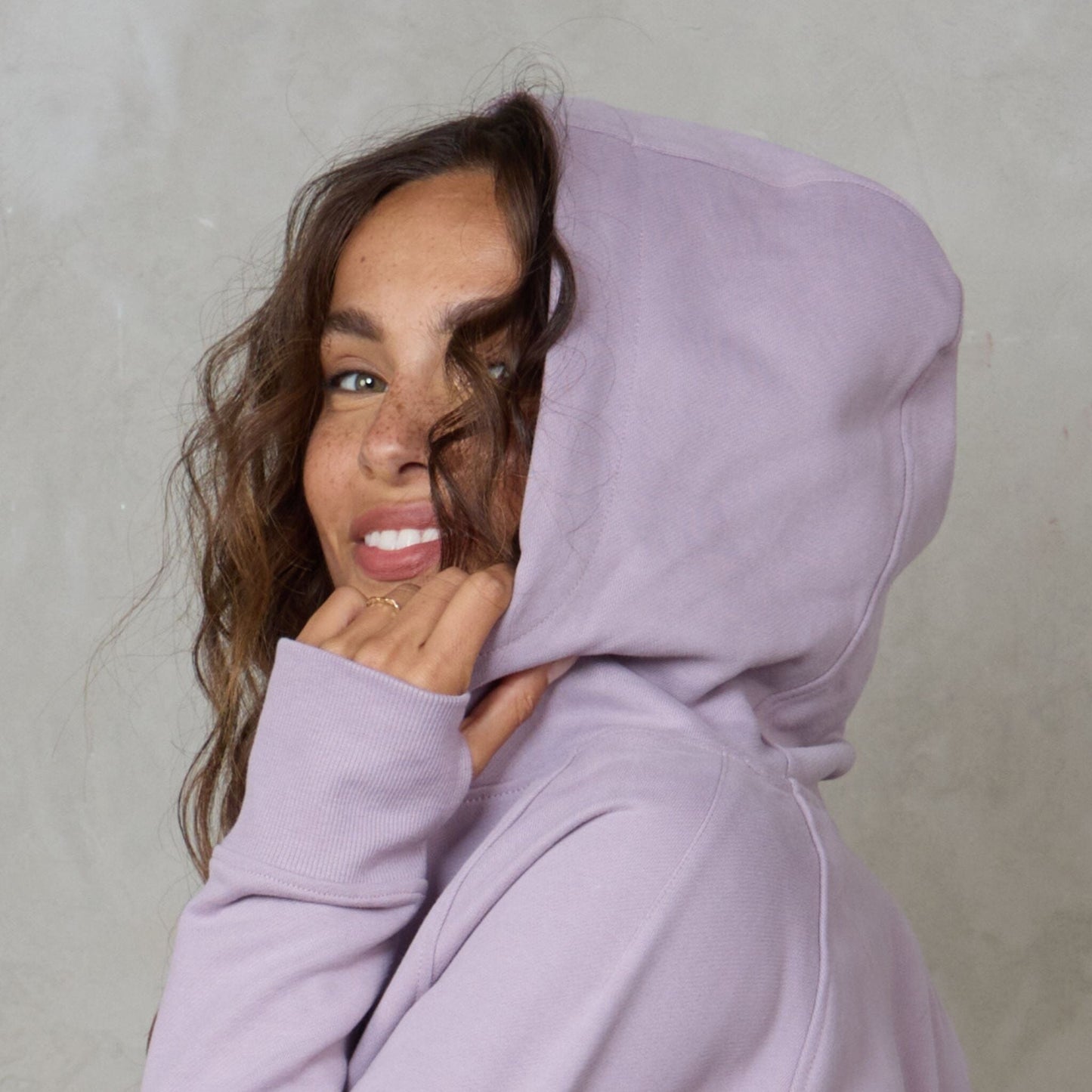 Chloe Zip Through Organic Cotton Lux Touch Hoodie Dusty Rose pants Organic Crew 