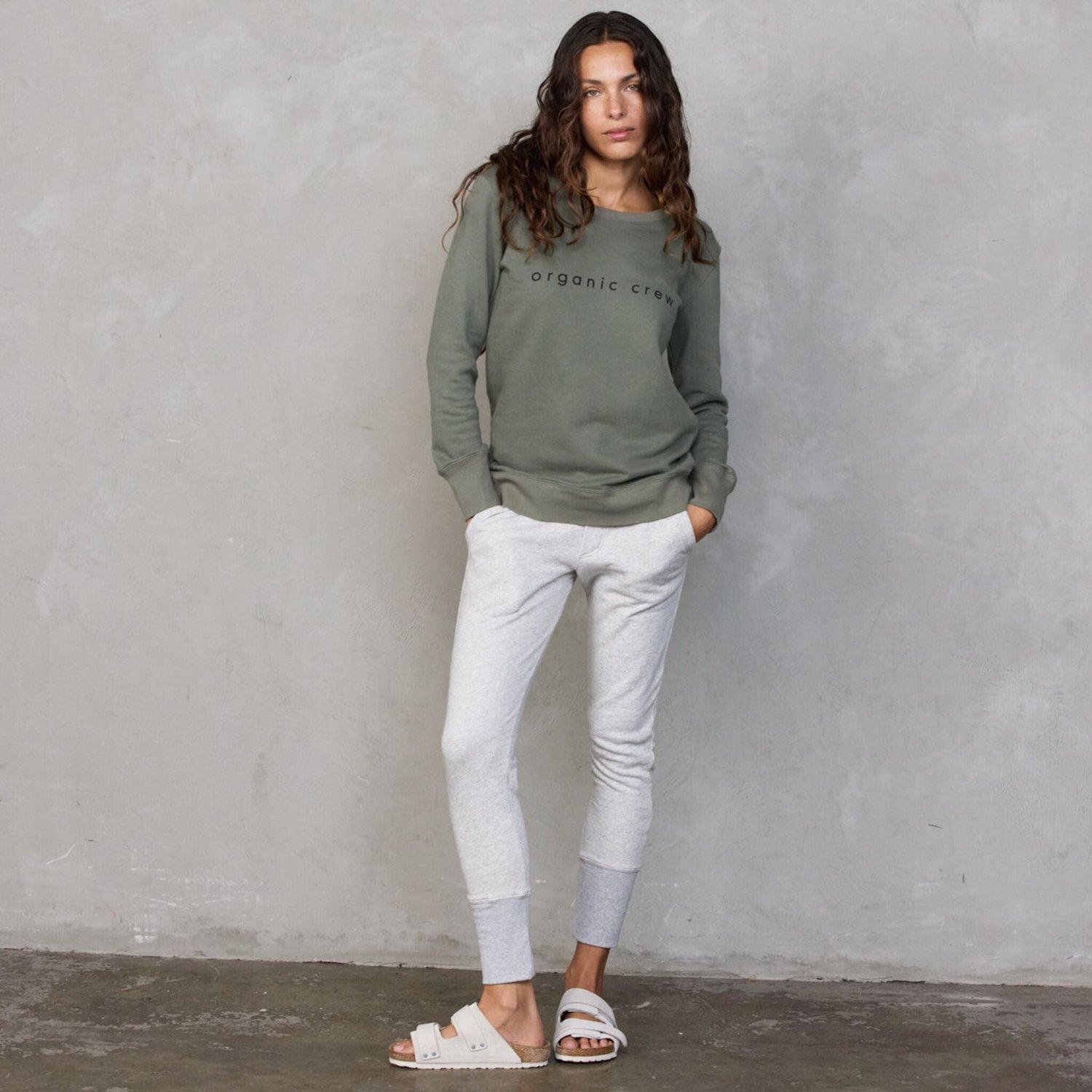 Boyfriend Sweater Khaki OC Sweater Organic Crew 