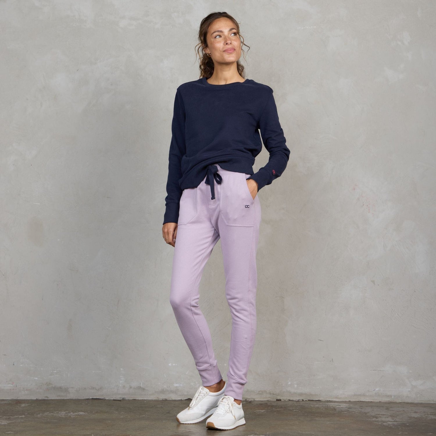 Chloe Organic Cotton Lux Touch Jogger Dusty Rose pants Organic Crew 