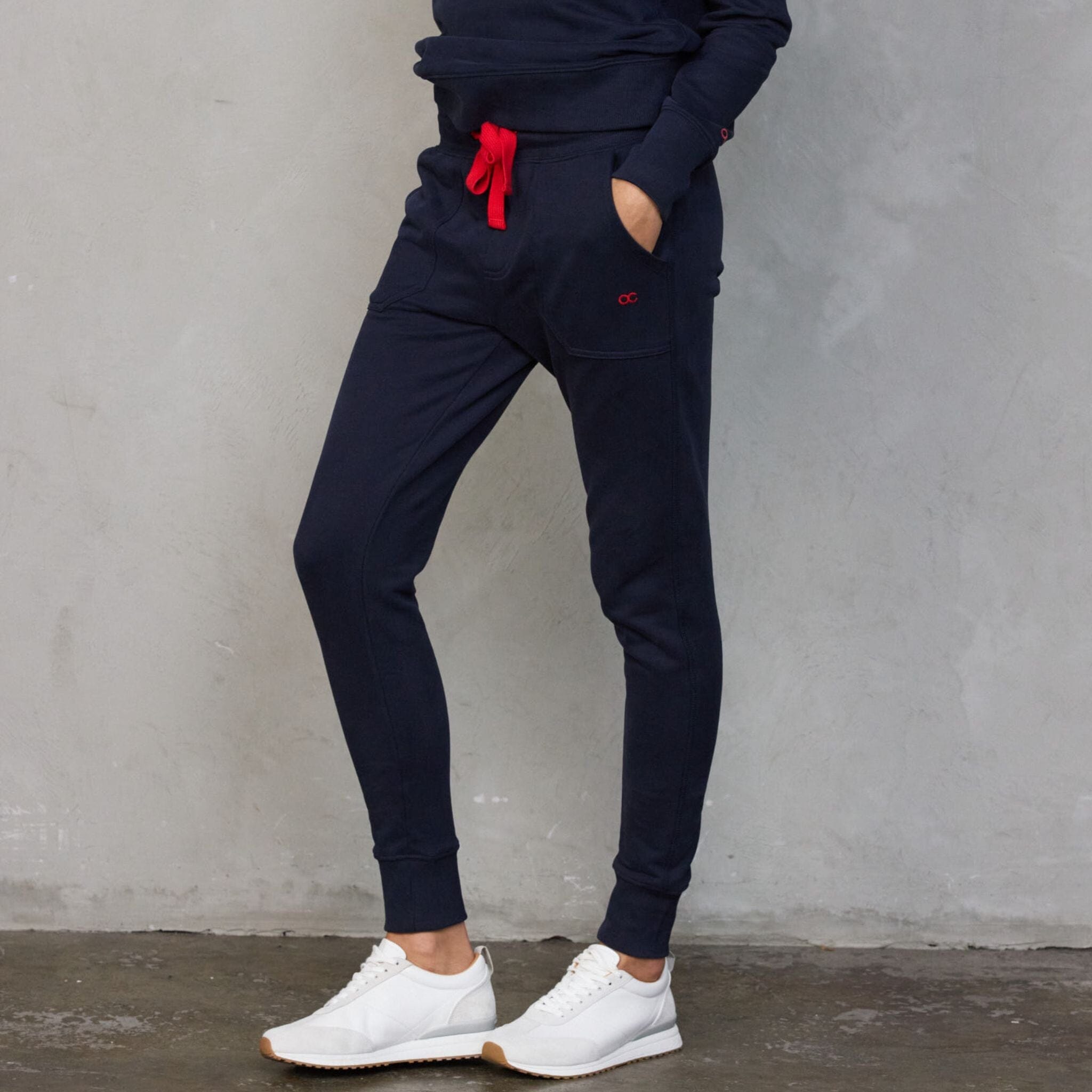 Chloe Lux Sweater Navy pants Organic Crew 