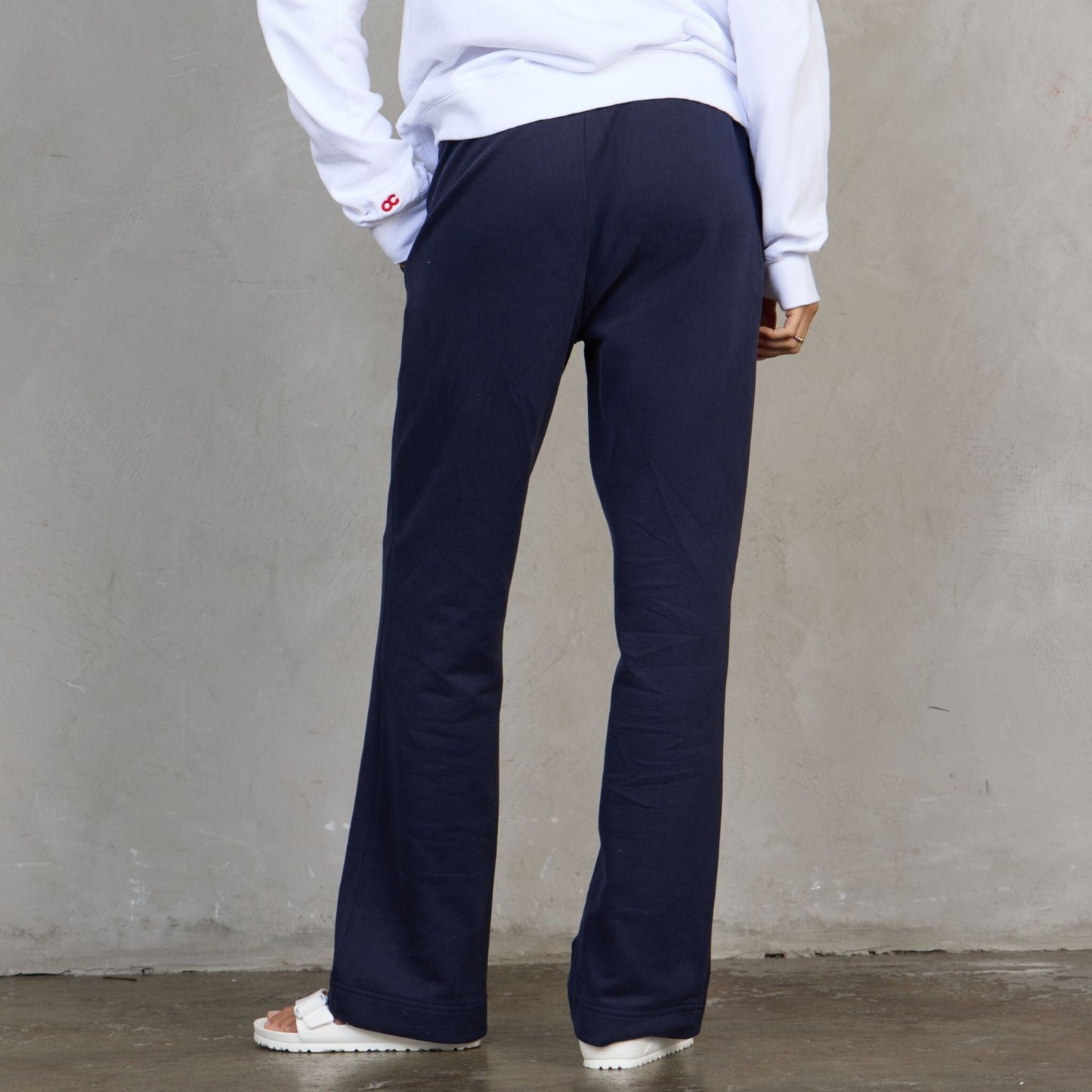 Chloe Organic Cotton Lux Touch Straight Leg Pant Navy pants Organic Crew 