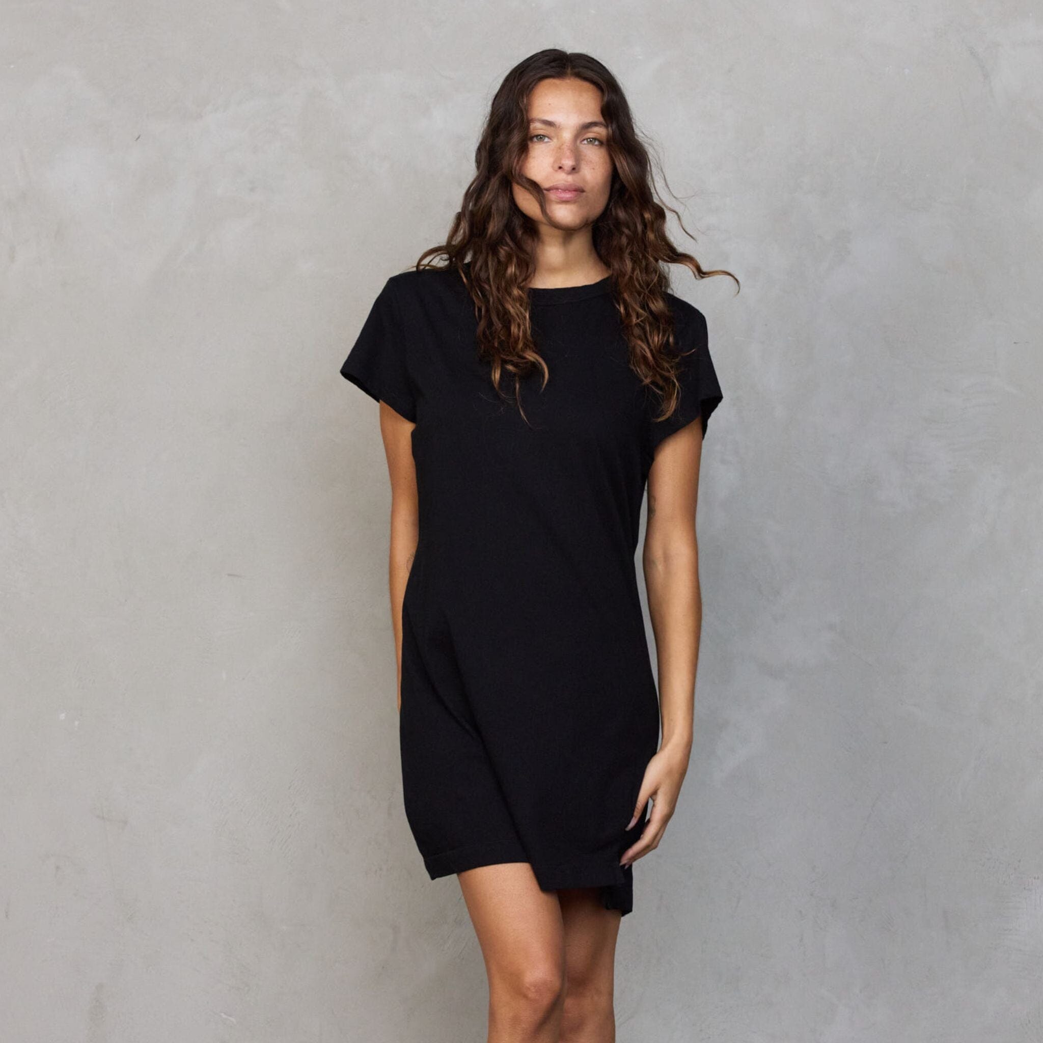 Flinders Nightshirt Black Nightie Organic Crew 