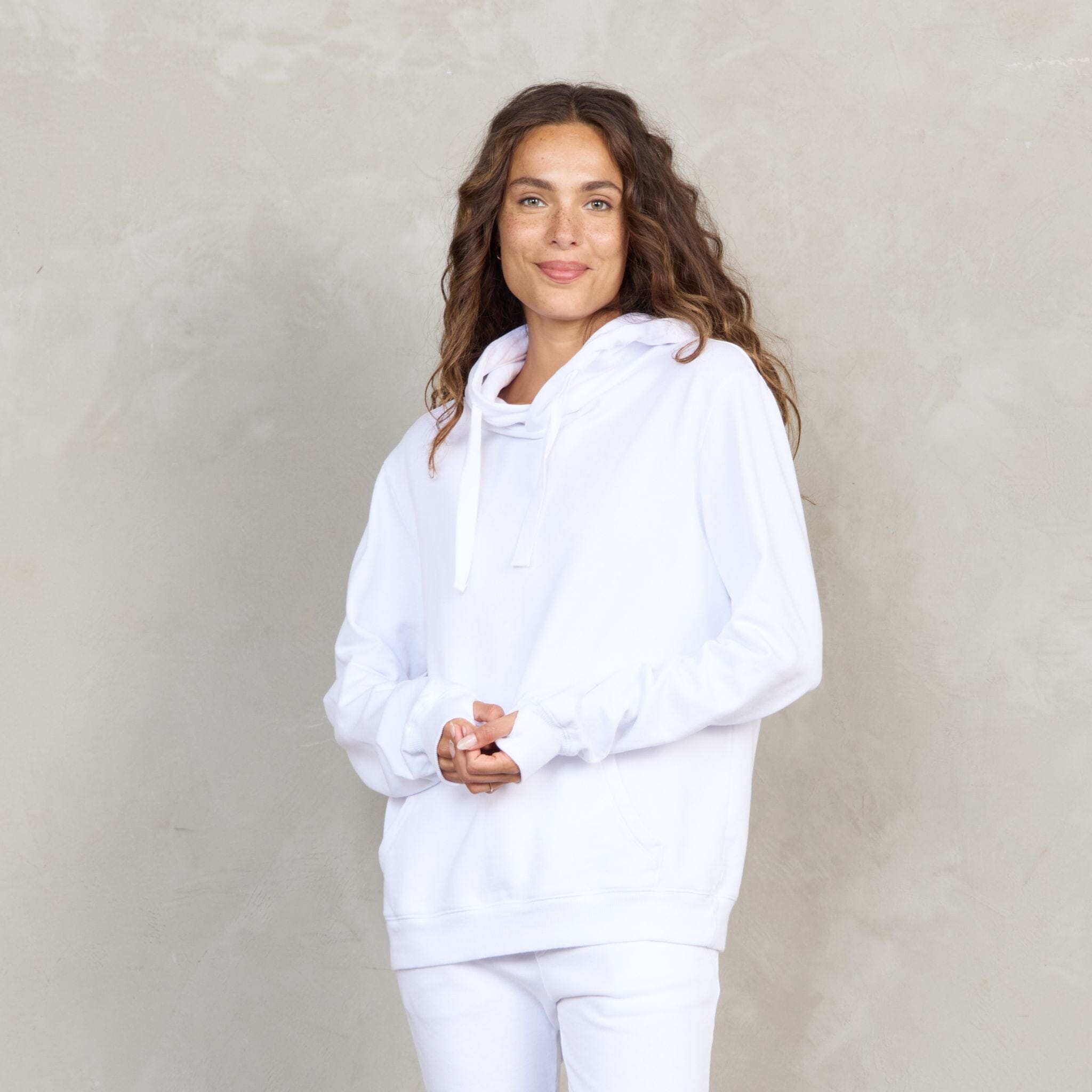Slouchy Organic Cotton Hoodie White Sweater Organic Crew 