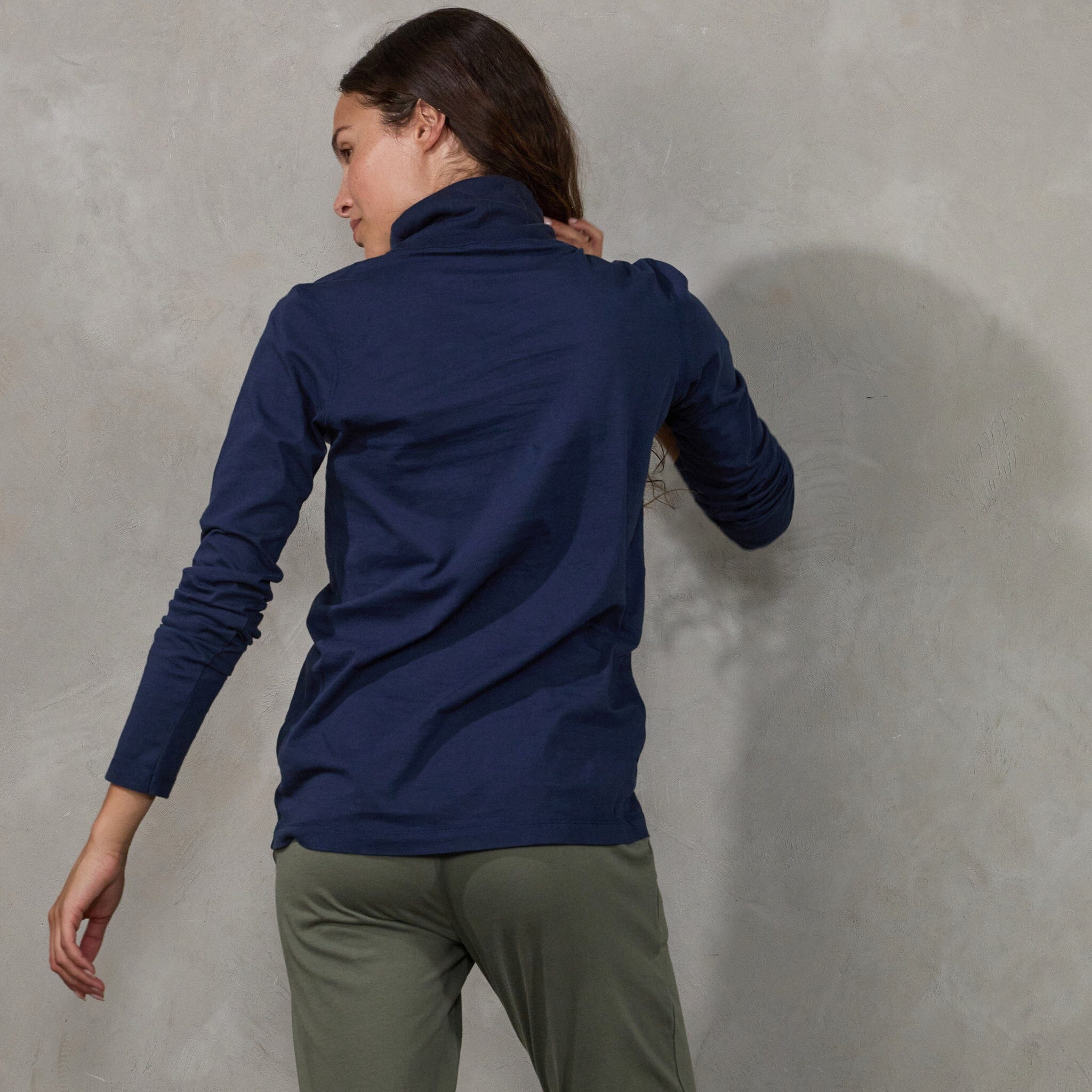 Luna Skivvy Navy skivvy Organic Crew 