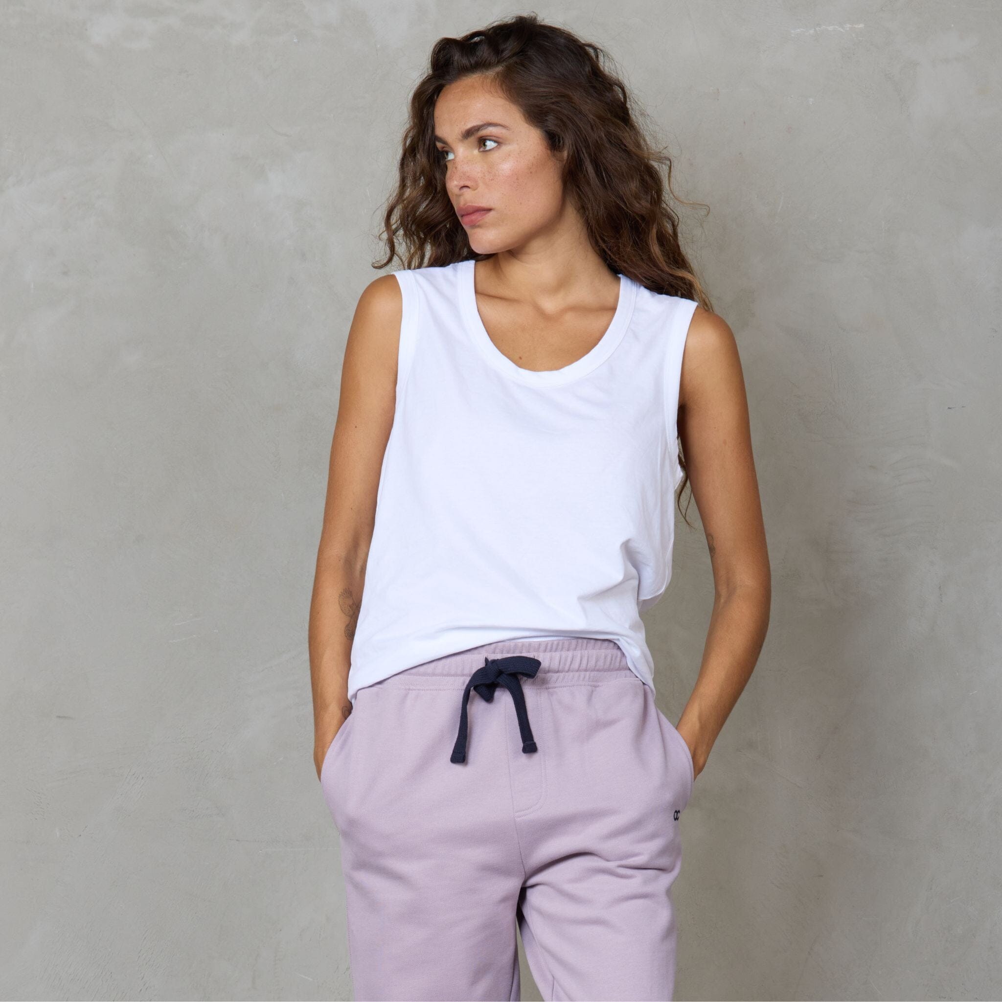 George Organic Cotton Soft Versatile Tank White Tank Organic Crew 