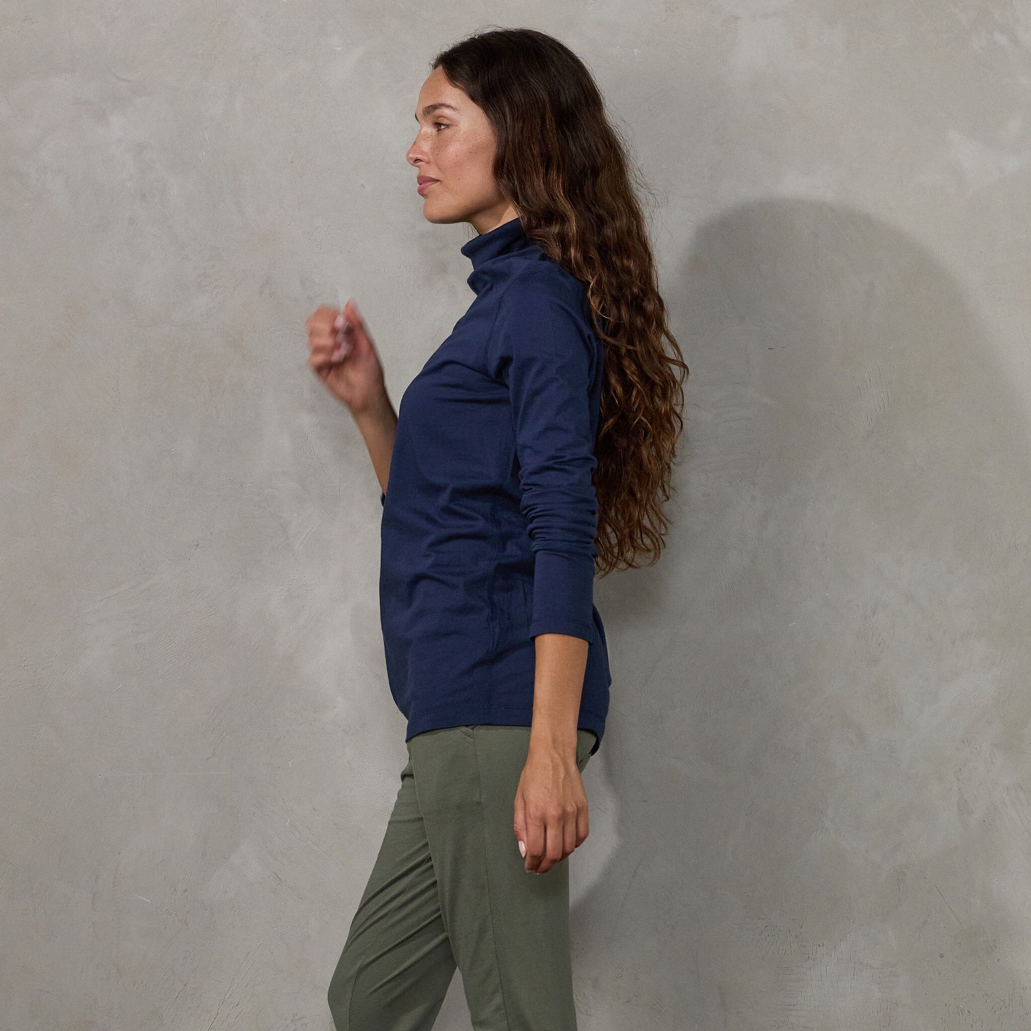 Luna Skivvy Navy skivvy Organic Crew 