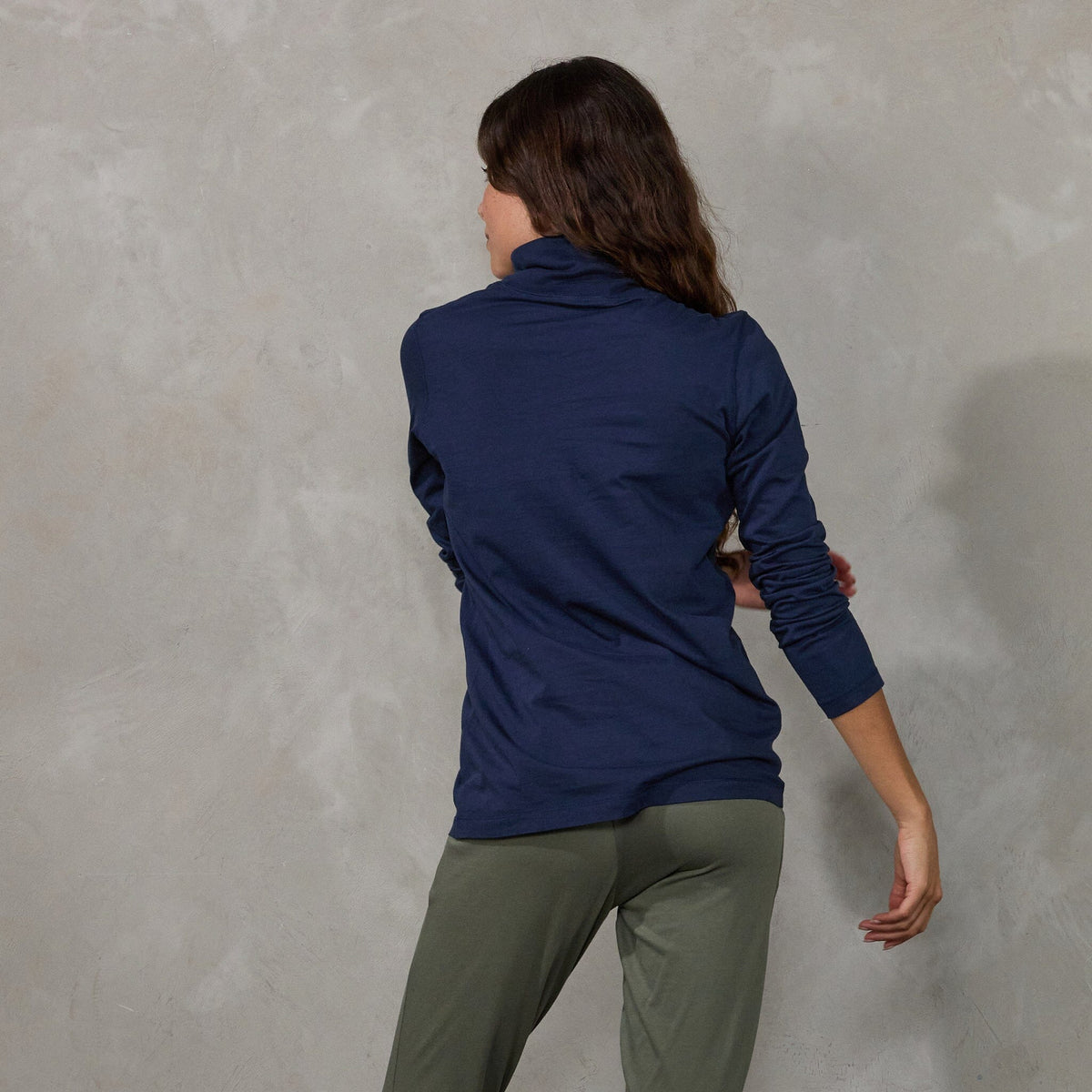 Luna Organic Cotton Skivvy Navy | Australian Made | Organic Crew
