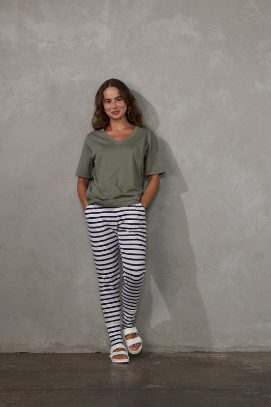 Lounge Pant Navy/White stripe pants Organic Crew 