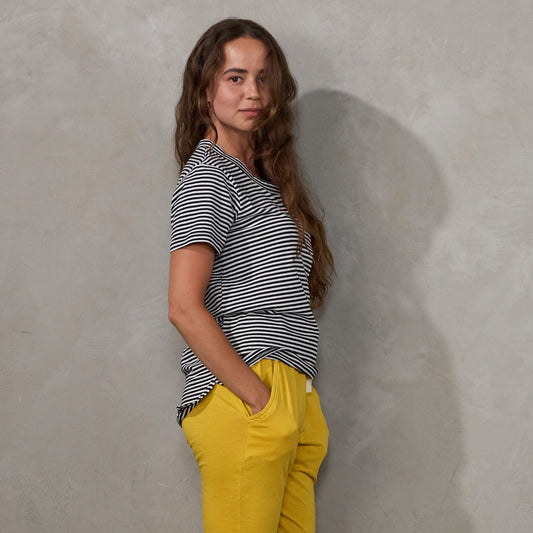 Super Relaxed Tee Fine Stripe Tee Shirt Organic Crew