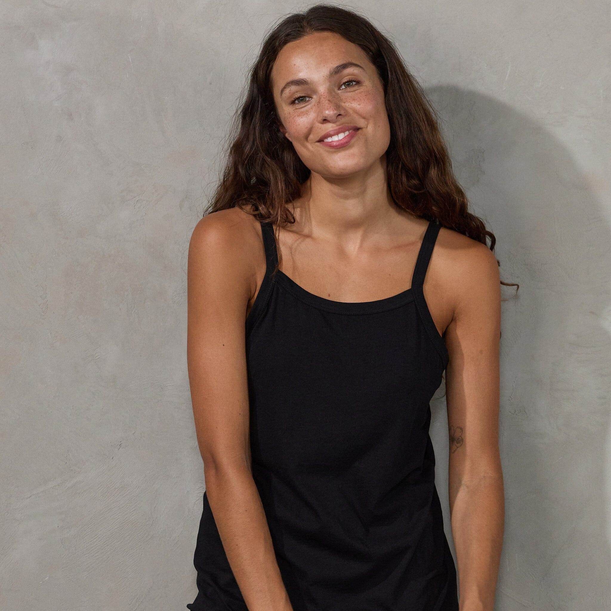 Spindrift Singlet Black Tank Organic Crew 