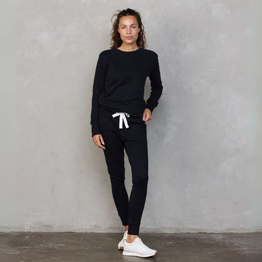 Chloe Lux Jogger Black pants Organic Crew 
