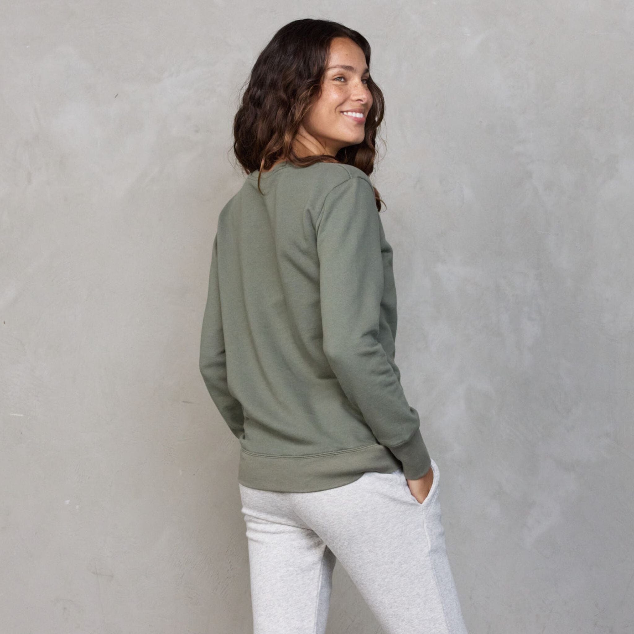 Boyfriend Sweater Khaki OC Sweater Organic Crew 