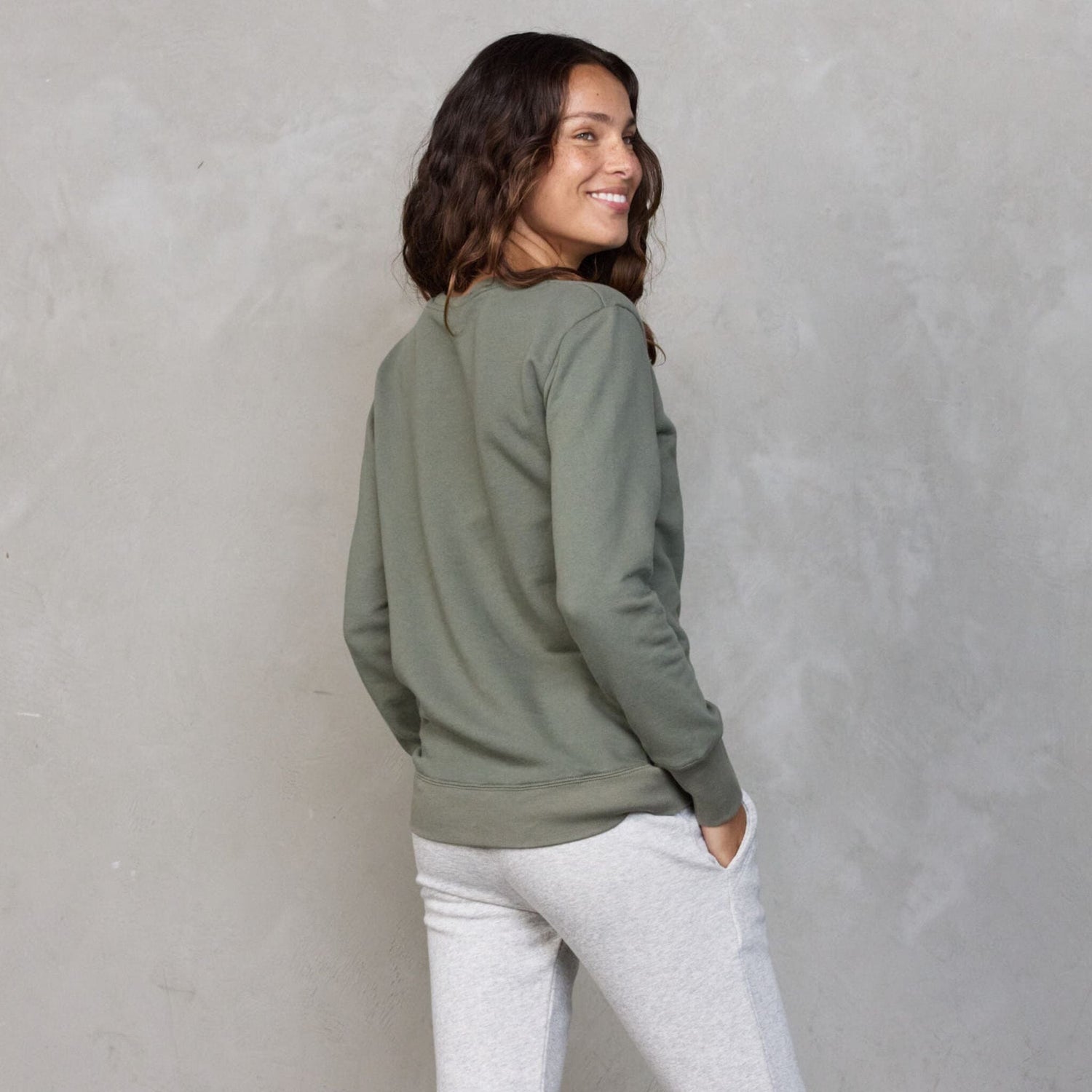 Boyfriend Sweater Khaki OC Sweater Organic Crew 