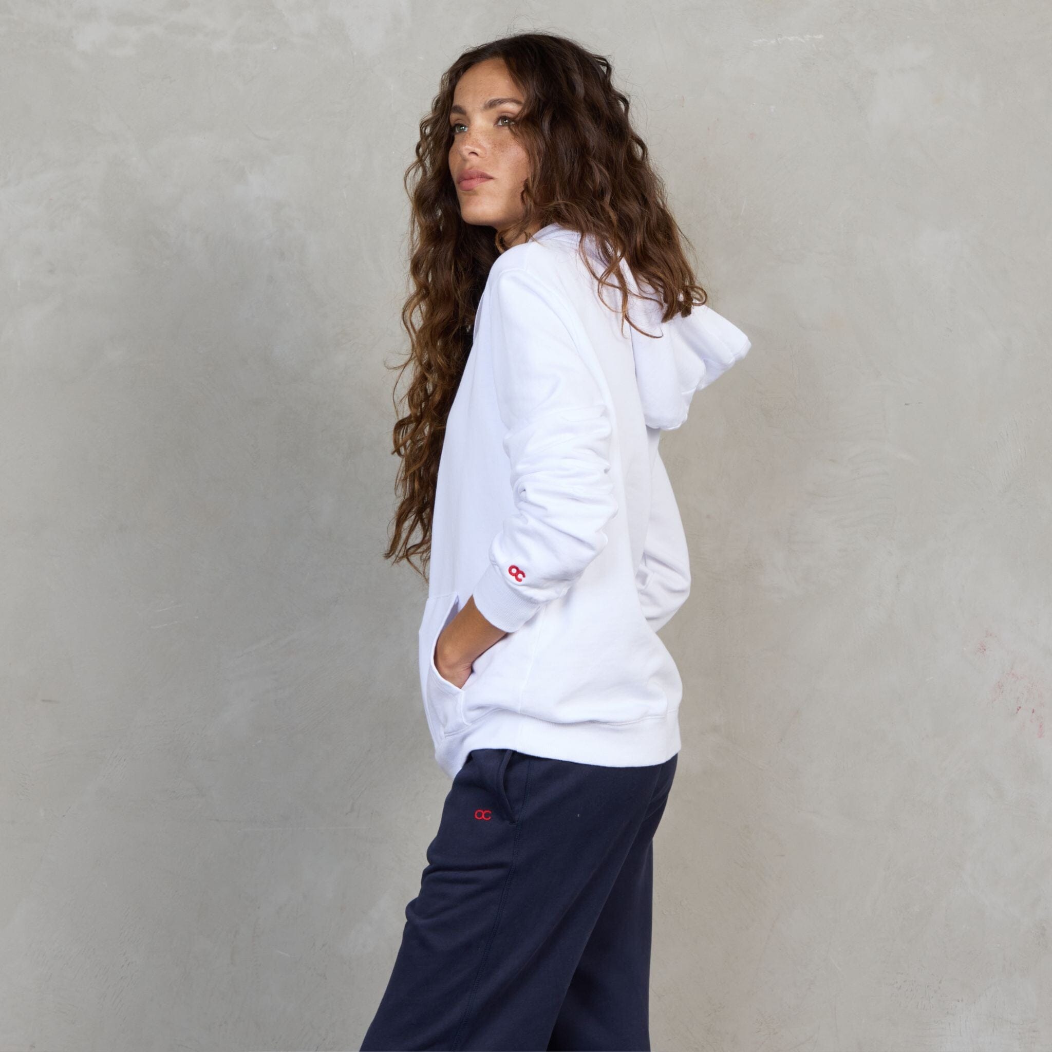 Slouchy Organic Cotton Hoodie White Sweater Organic Crew 