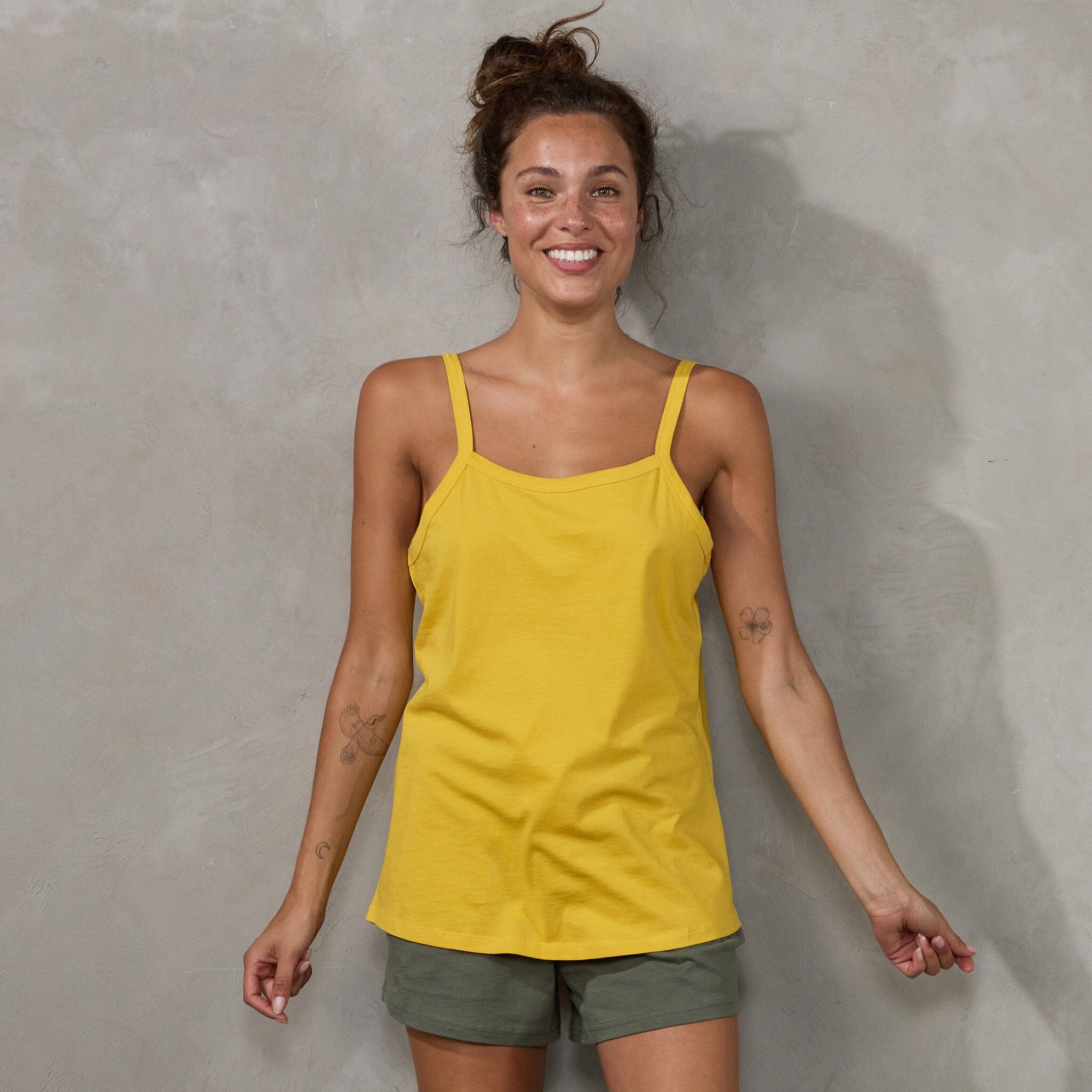Spindrift Singlet Saffron Tank Organic Crew 
