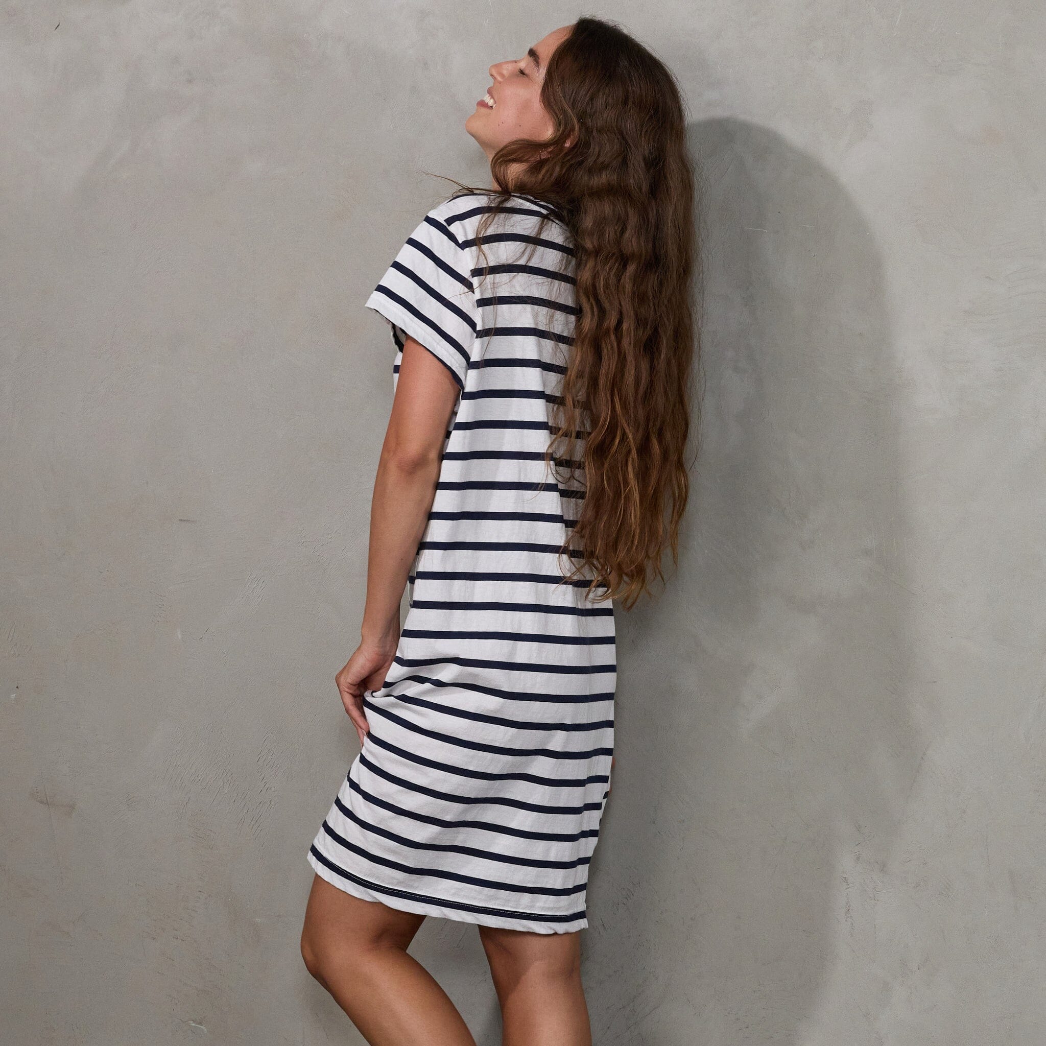 Flinders Nightshirt Stripe Nightshirt Organic Crew 