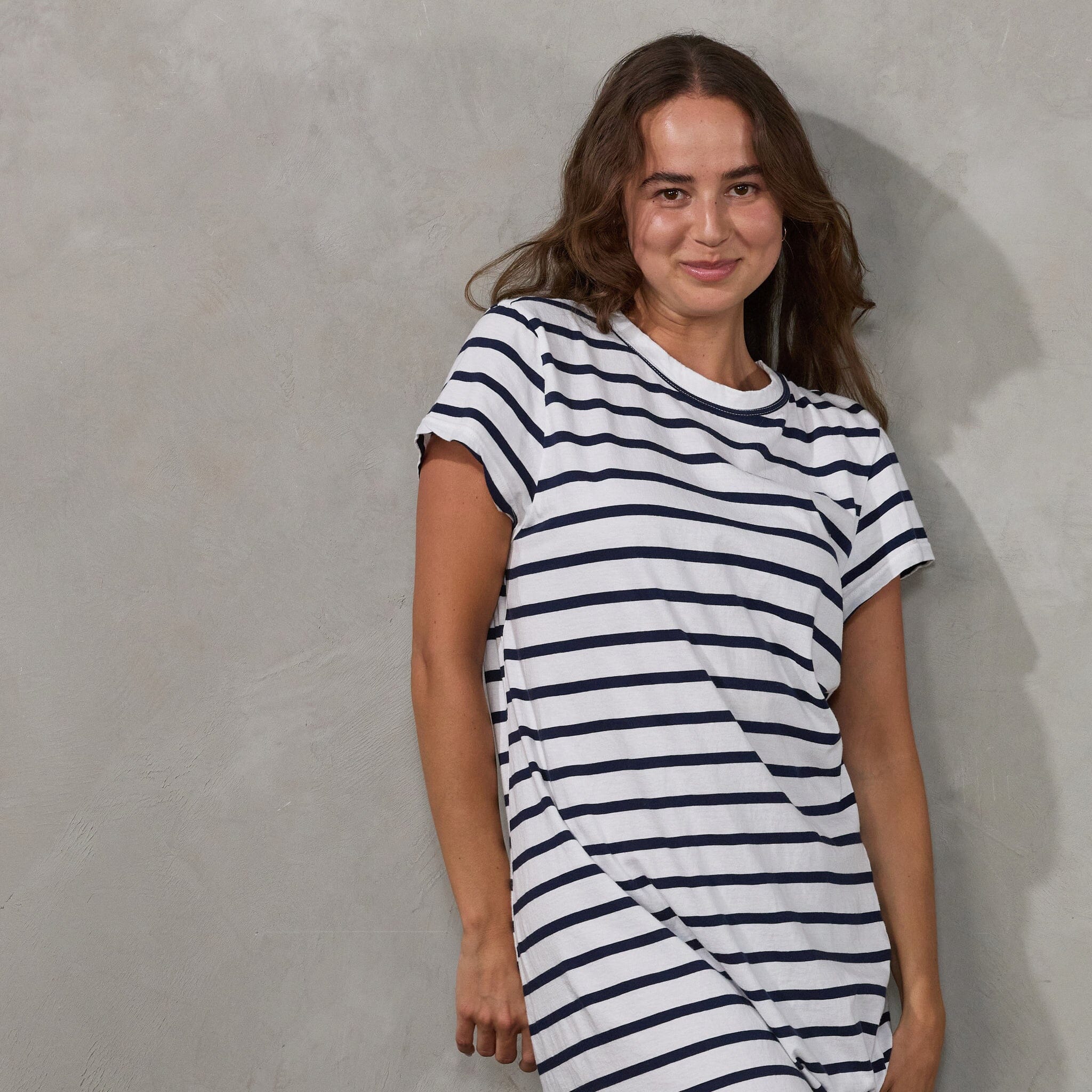 Flinders Nightshirt Stripe Nightshirt Organic Crew 