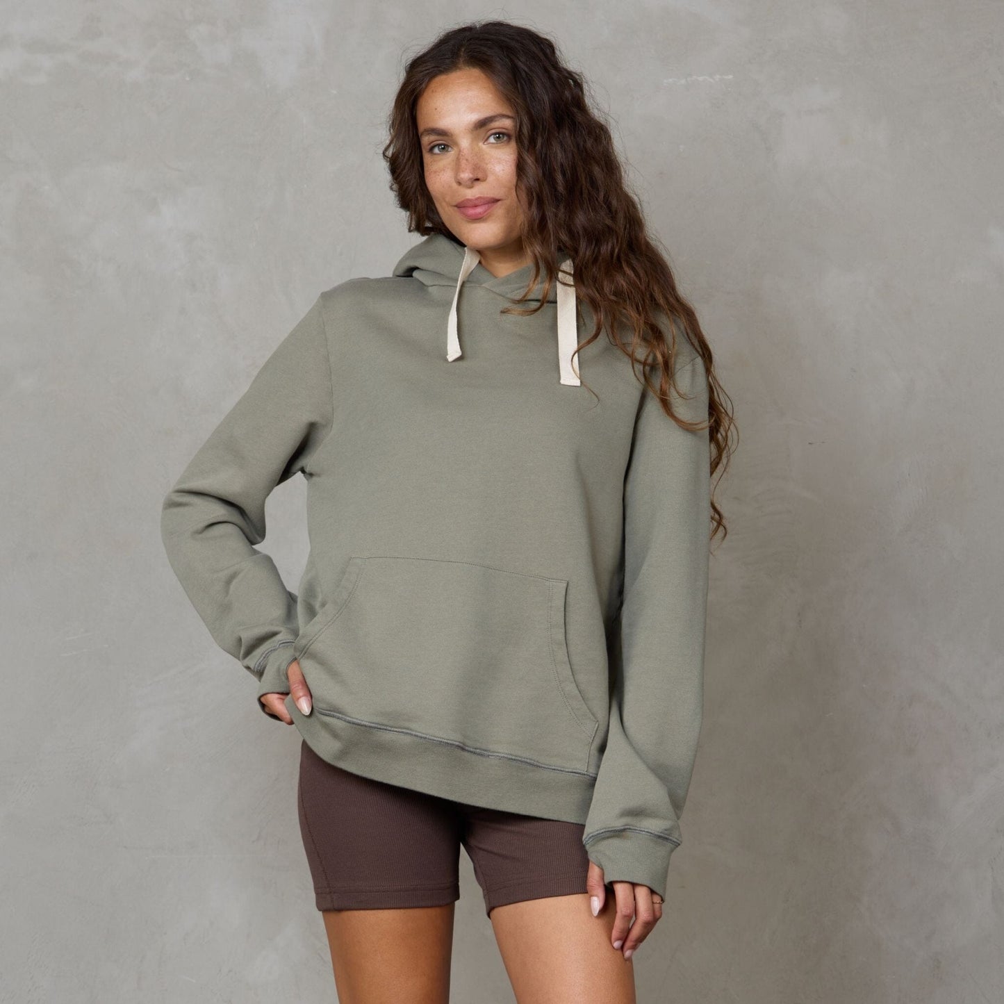 Gaia Organic Cotton Ribbed High Rise Yoga Bike Short Chocolate shorts Organic Crew 